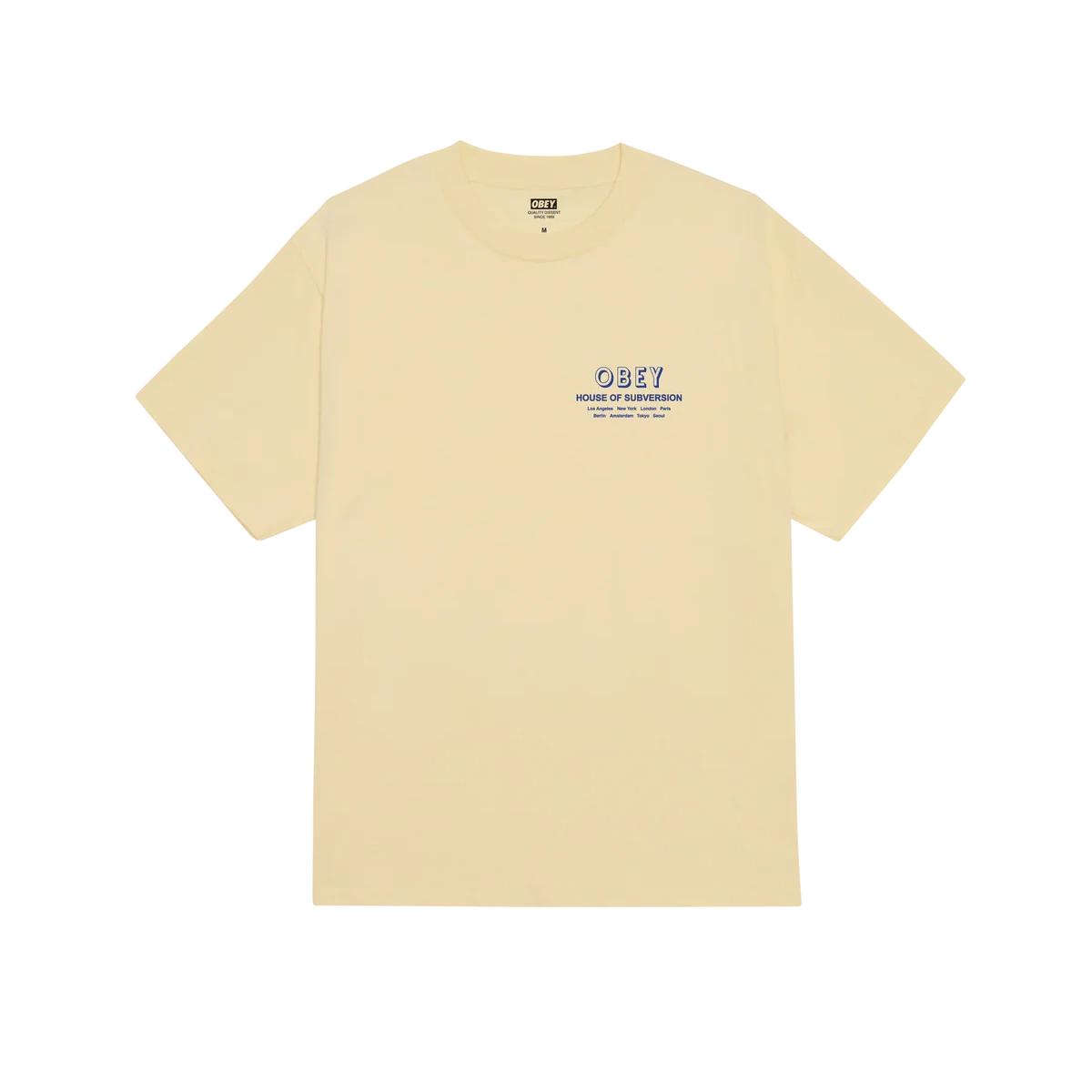 Obey House of Subversion T-Shirt - Pale Yellow