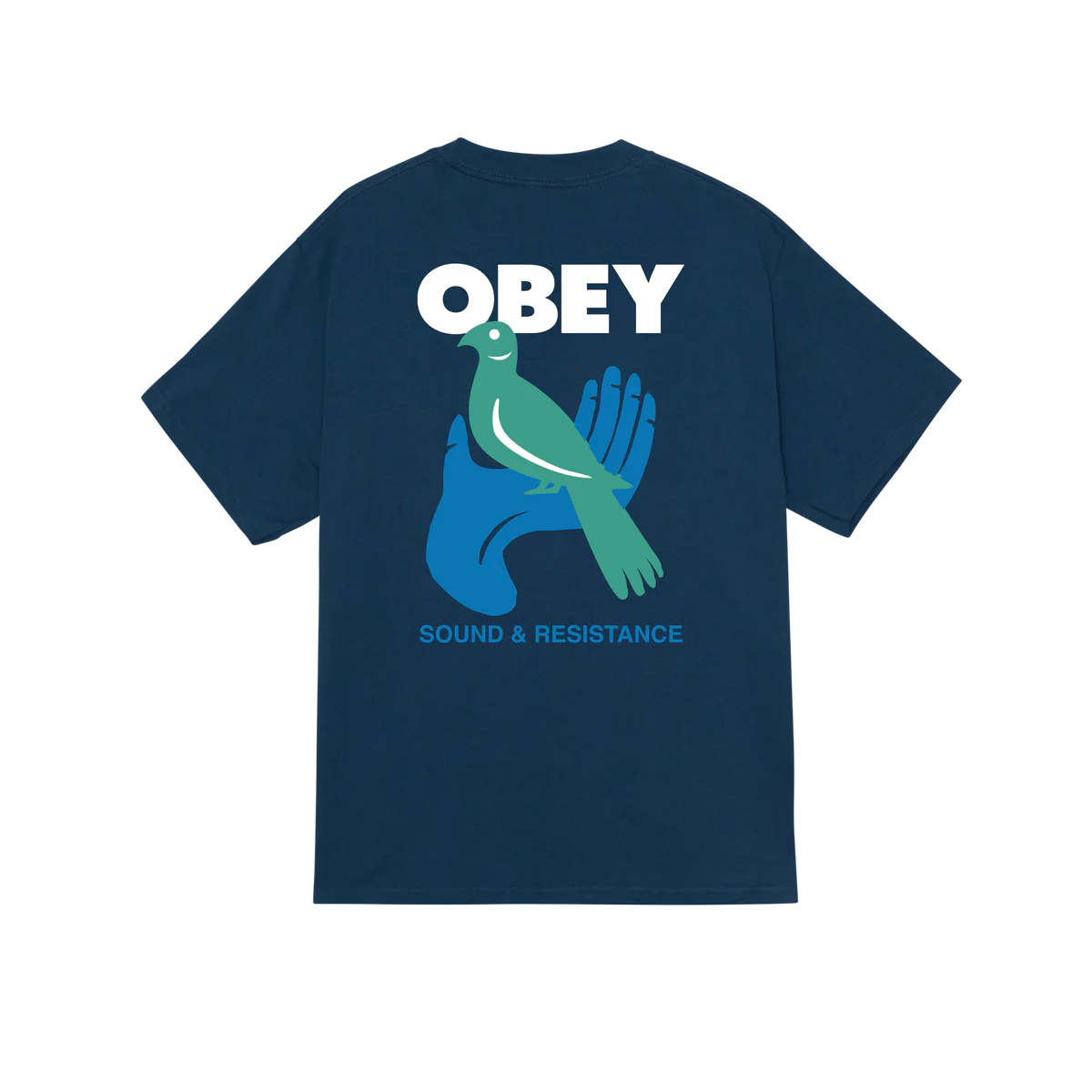 Obey Sound & Resistance Bird T-Shirt - Harbor Blue