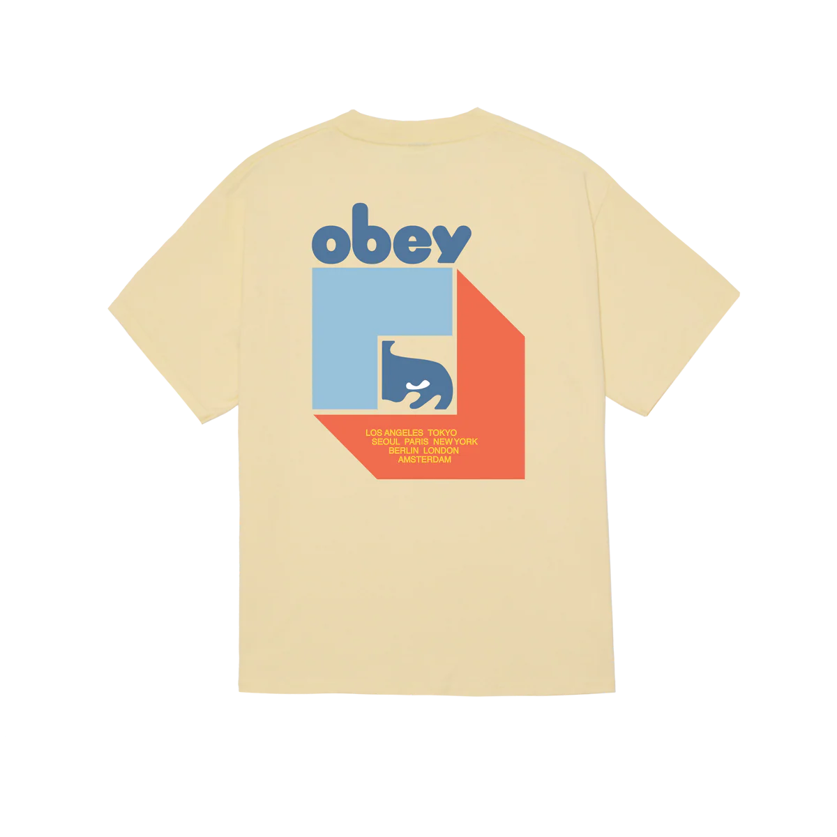 Obey Peep Hole T-Shirt - Pale Yellow