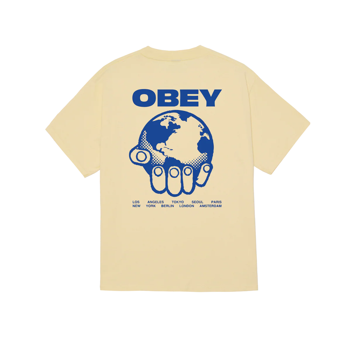 Obey Helping Hand T-Shirt - Pale Yellow