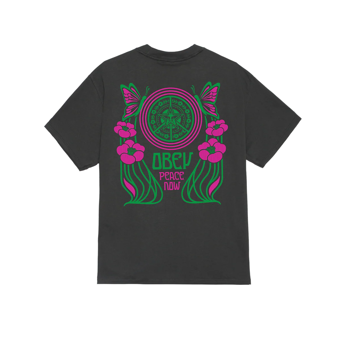 Obey Peace Now Butterflies T-Shirt - Vintage Black