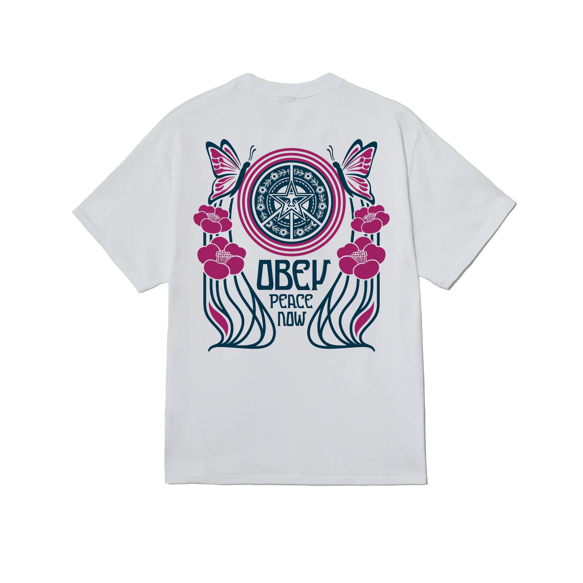 Obey Peace Now Butterflies T-Shirt - White
