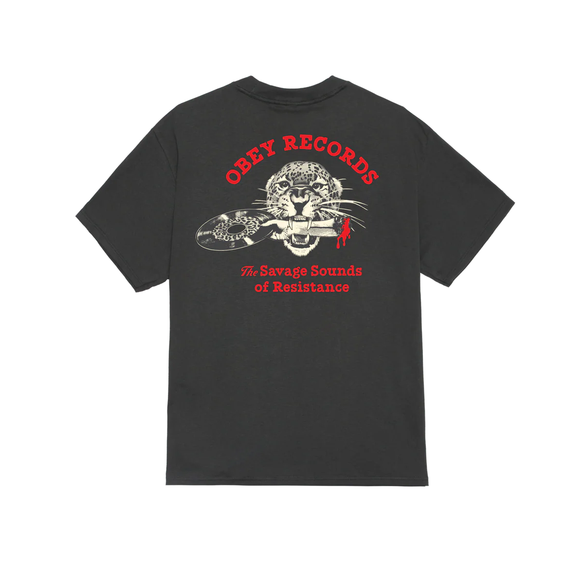 Obey Savage Sounds Leopard T-Shirt - Vintage Black