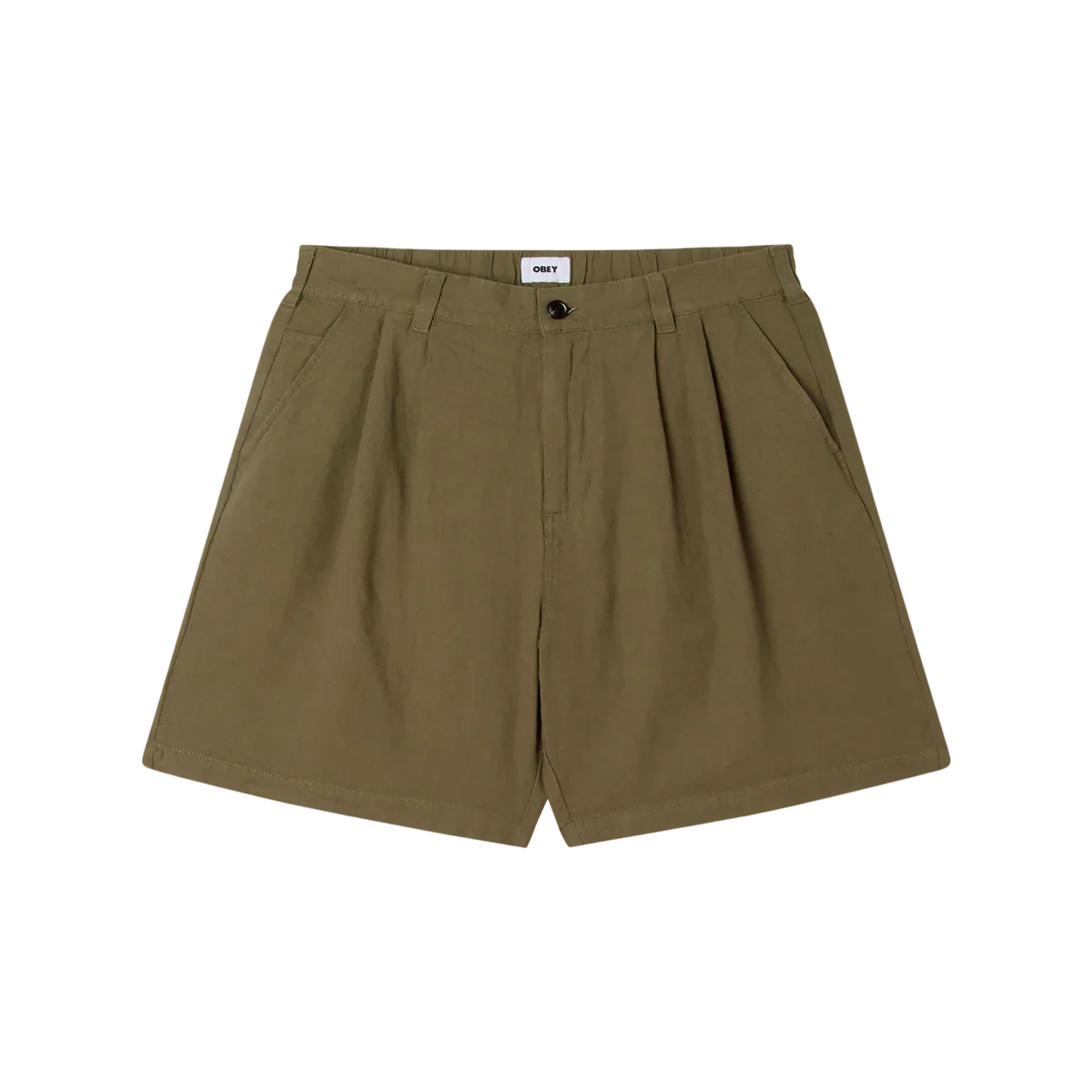 Obey Foster Pleated Short - Smokey Olive