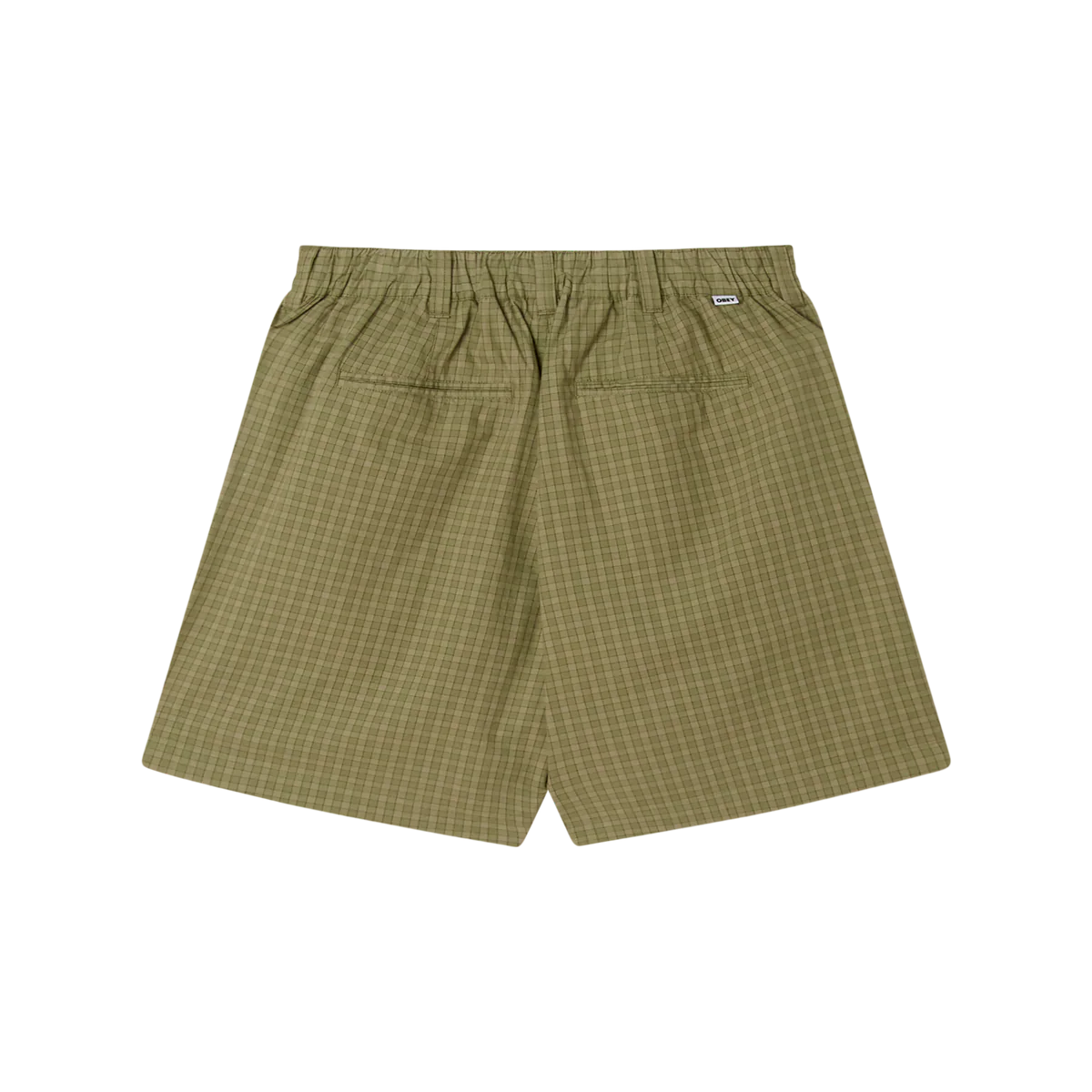 Obey Coen Pleated Plaid Short - Vetiver Multi