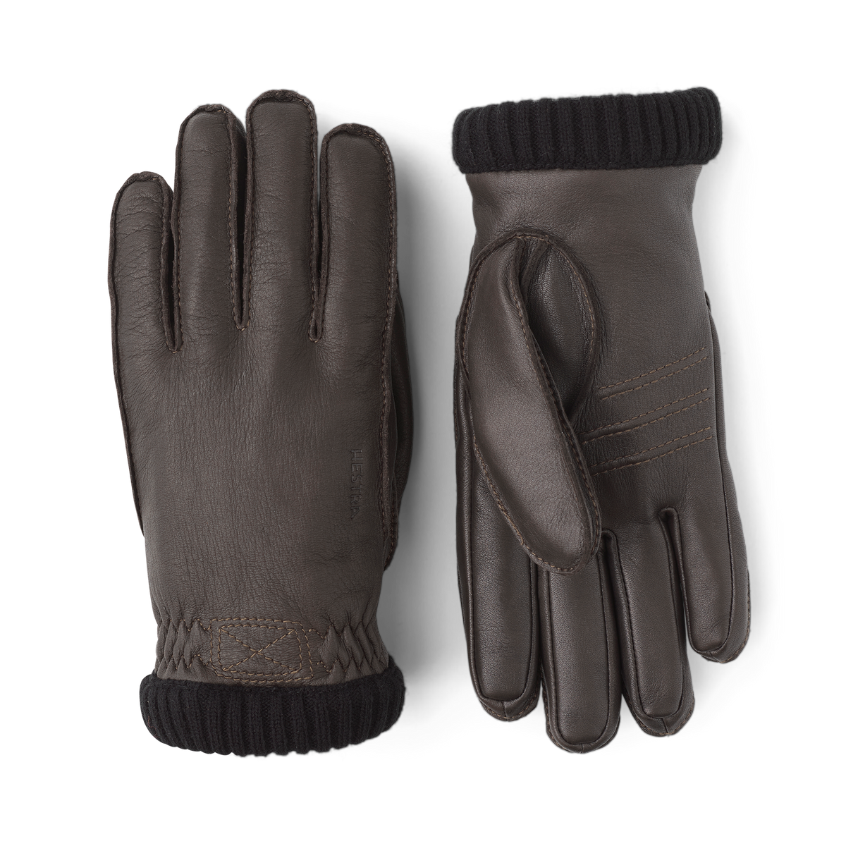 Hestra Deerskin Primaloft Rib - Dark Brown