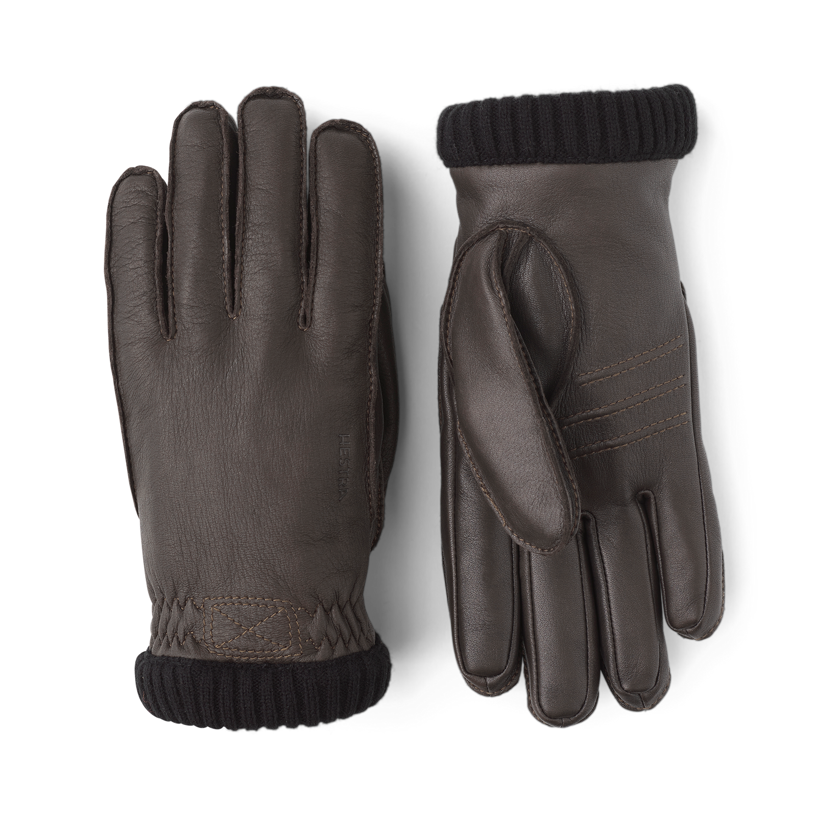 Hestra Deerskin Primaloft Rib - Dark Brown