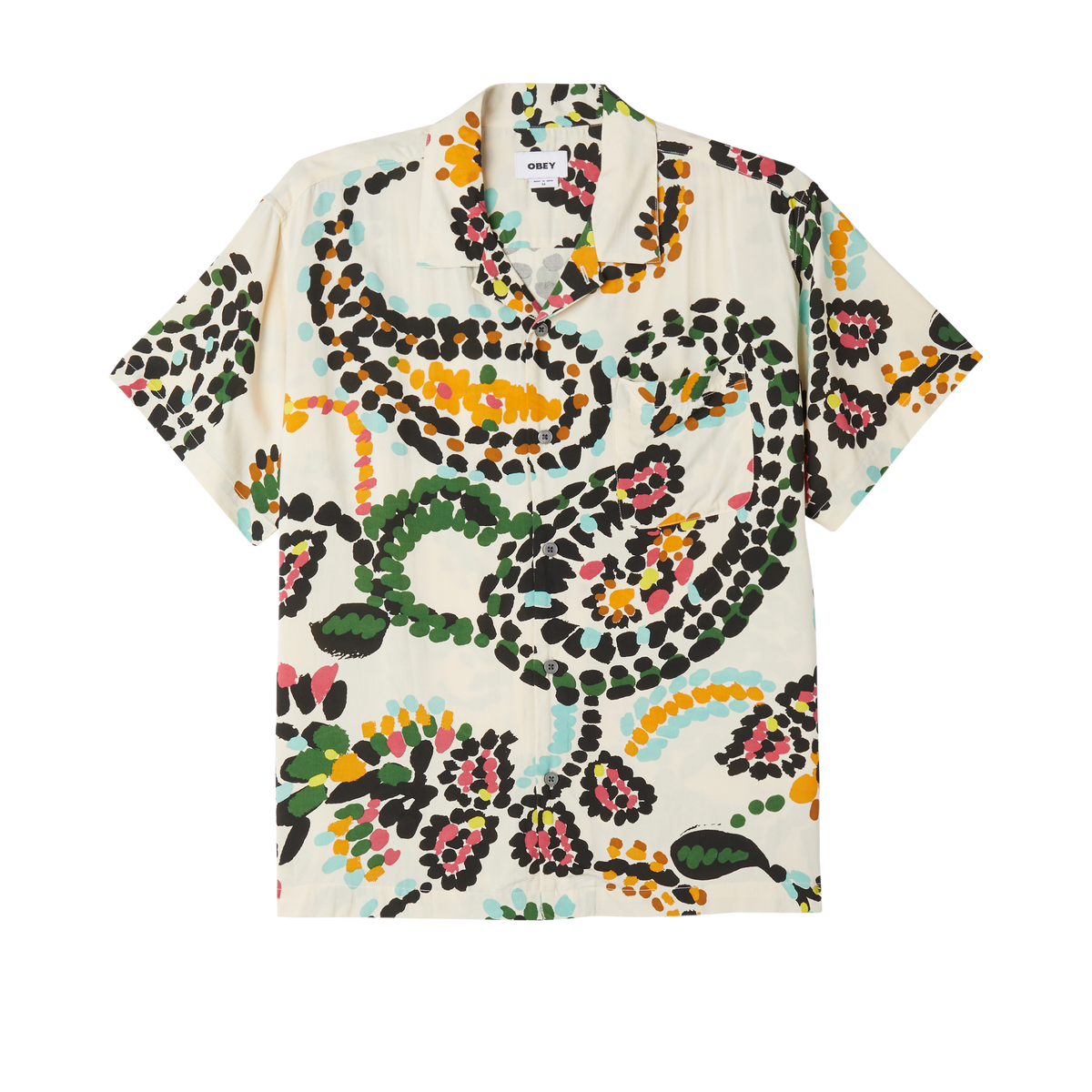 Obey Paisley Dots Shirt - White Smoke