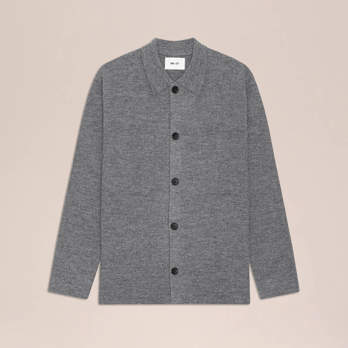 NN07 Jonas Wool Overshirt - Dark Grey Marl