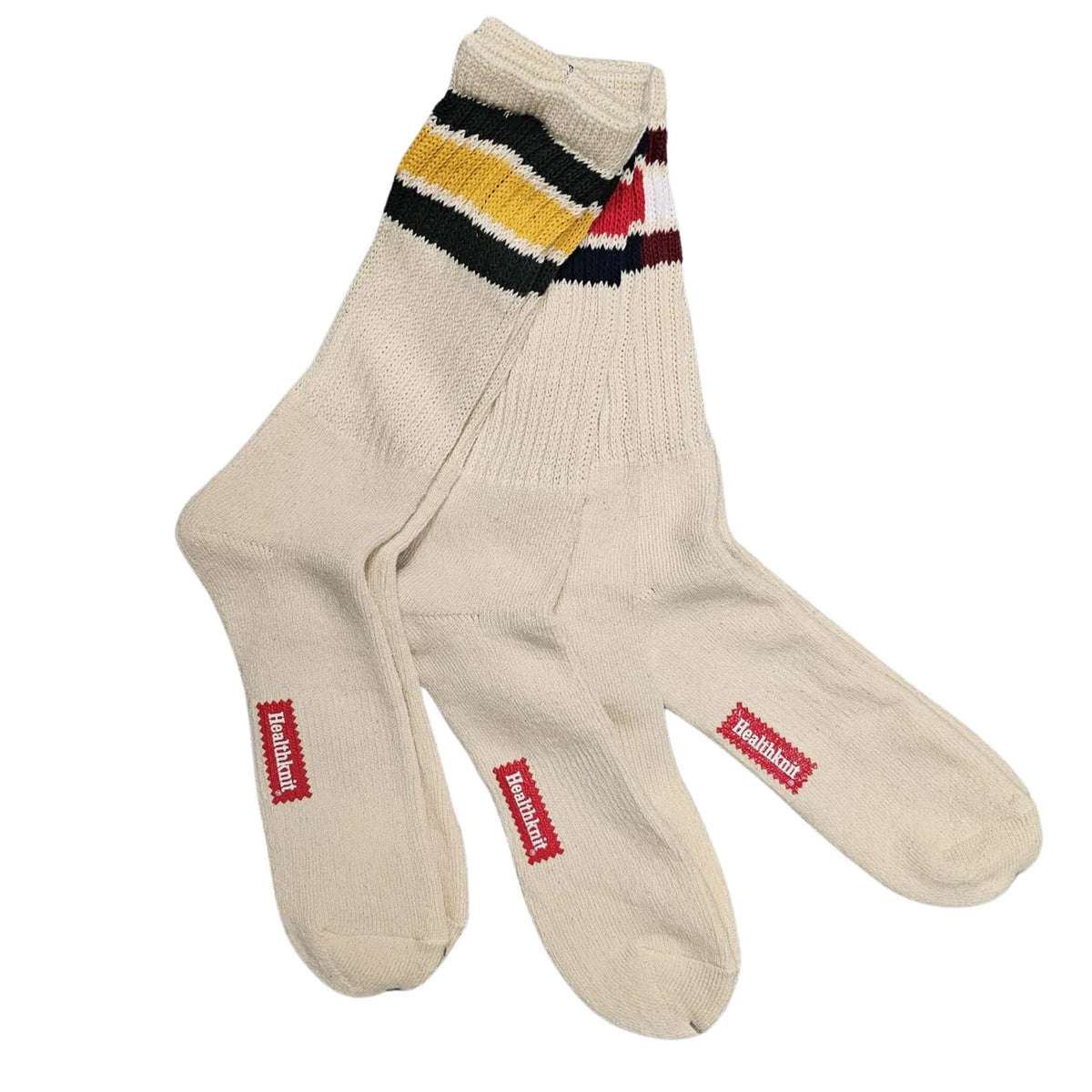 Healthknit 3 Pack Socks - Off White / Multi