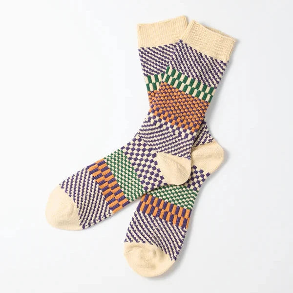 RoToTo Check &amp; Step Sock - Blueberry