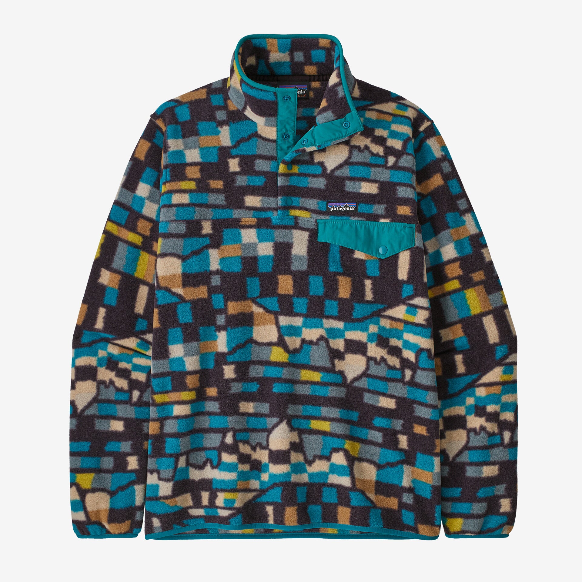 Patagonia LW Synch Snap-T P/O - Fitz Roy Patchwork / Belay Blue