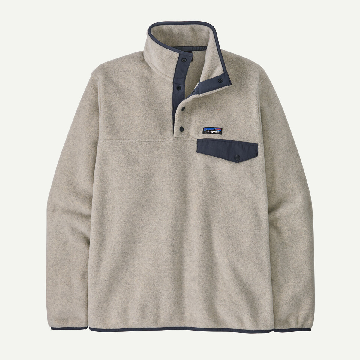 Patagonia LW Synch Snap-T P/O - Oatmeal Heather / Smolder Blue