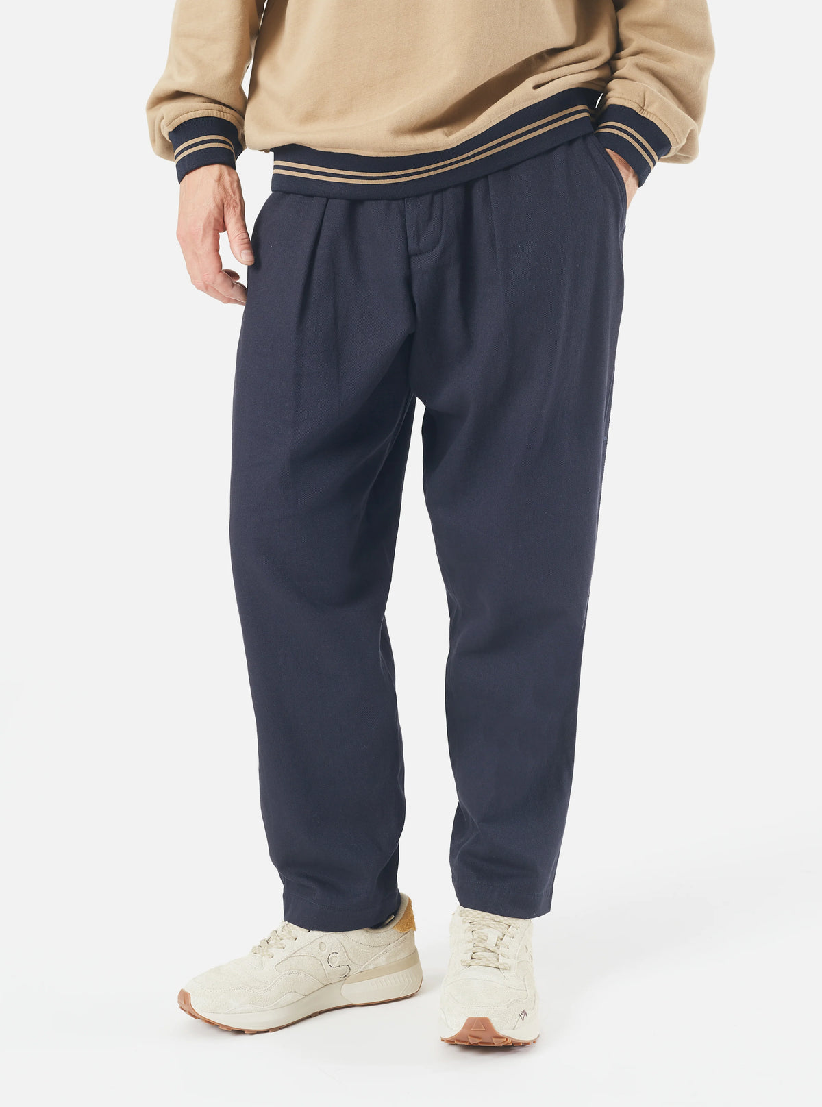 Universal Works Pleated Track Pant - Navy
