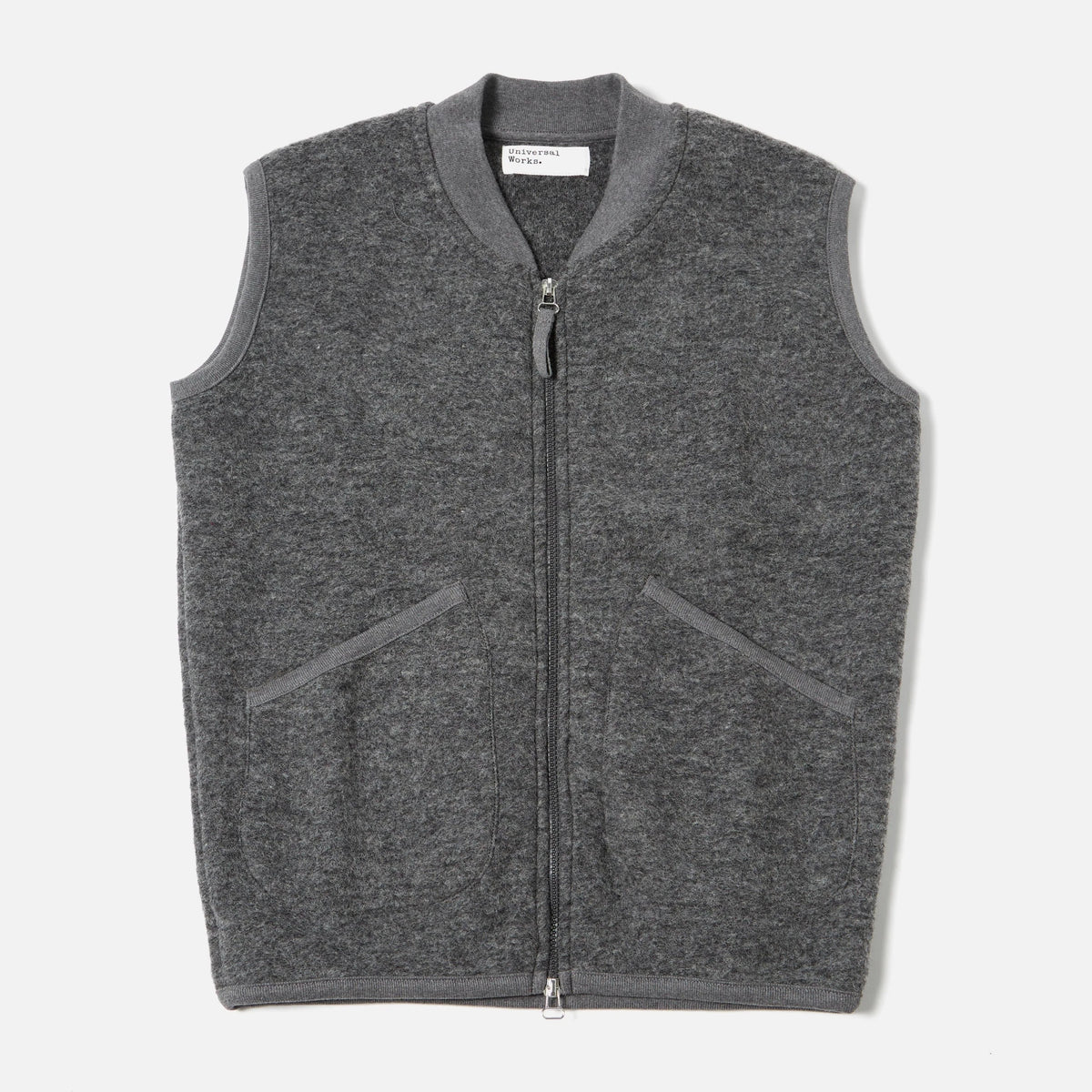 Universal Works Zip Waistcoat - Grey Marl