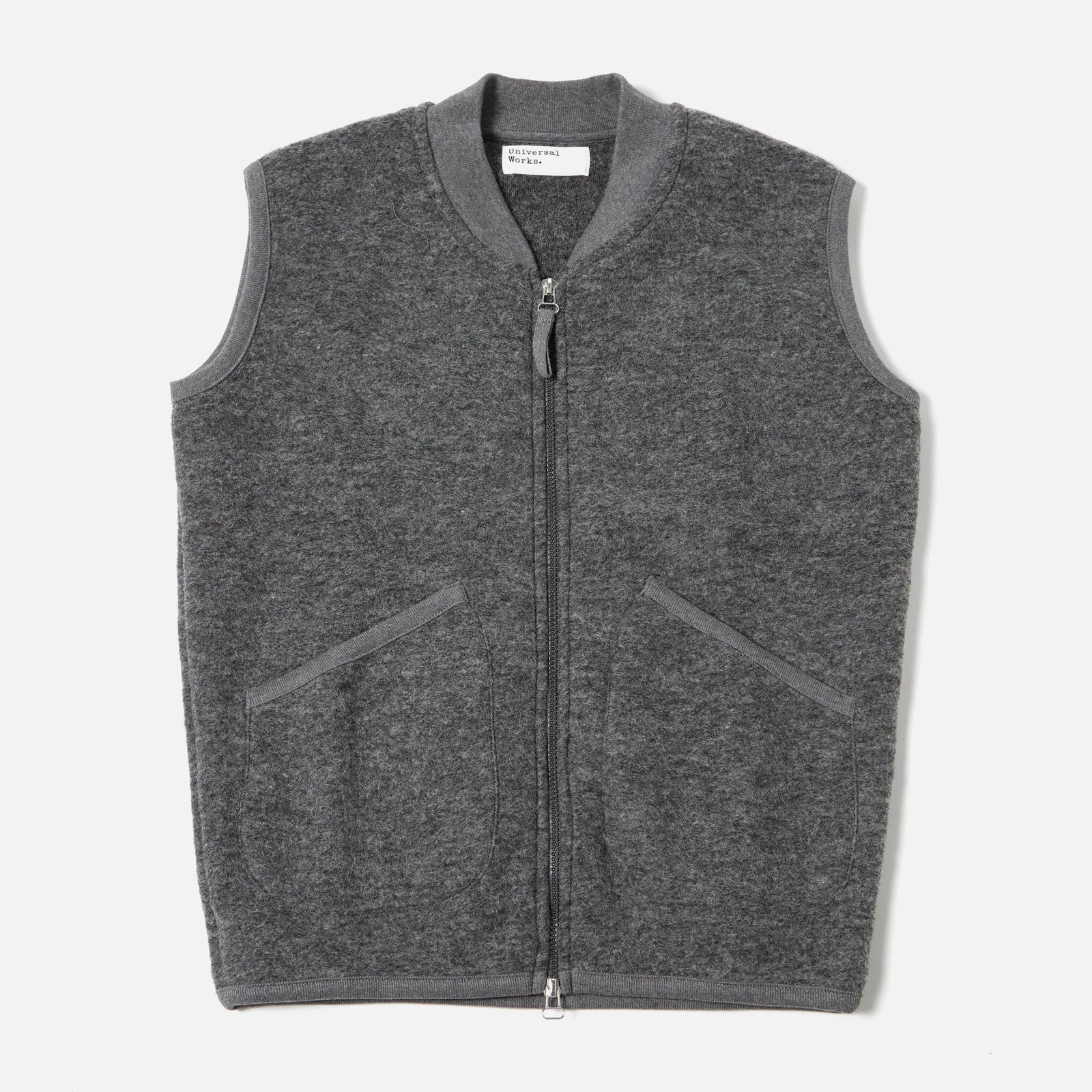 Universal Works Zip Waistcoat - Grey Marl