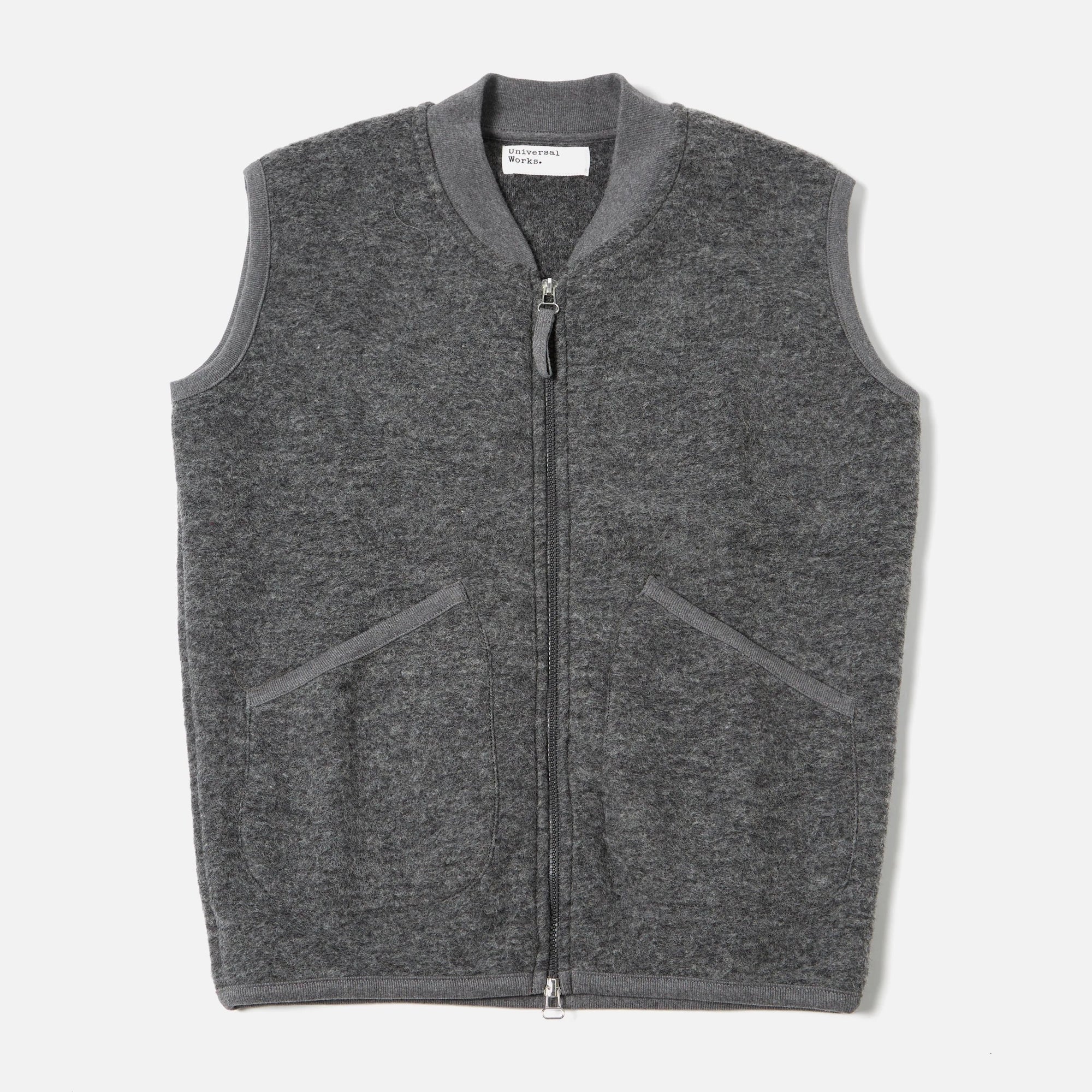 Universal Works Zip Waistcoat - Grey Marl