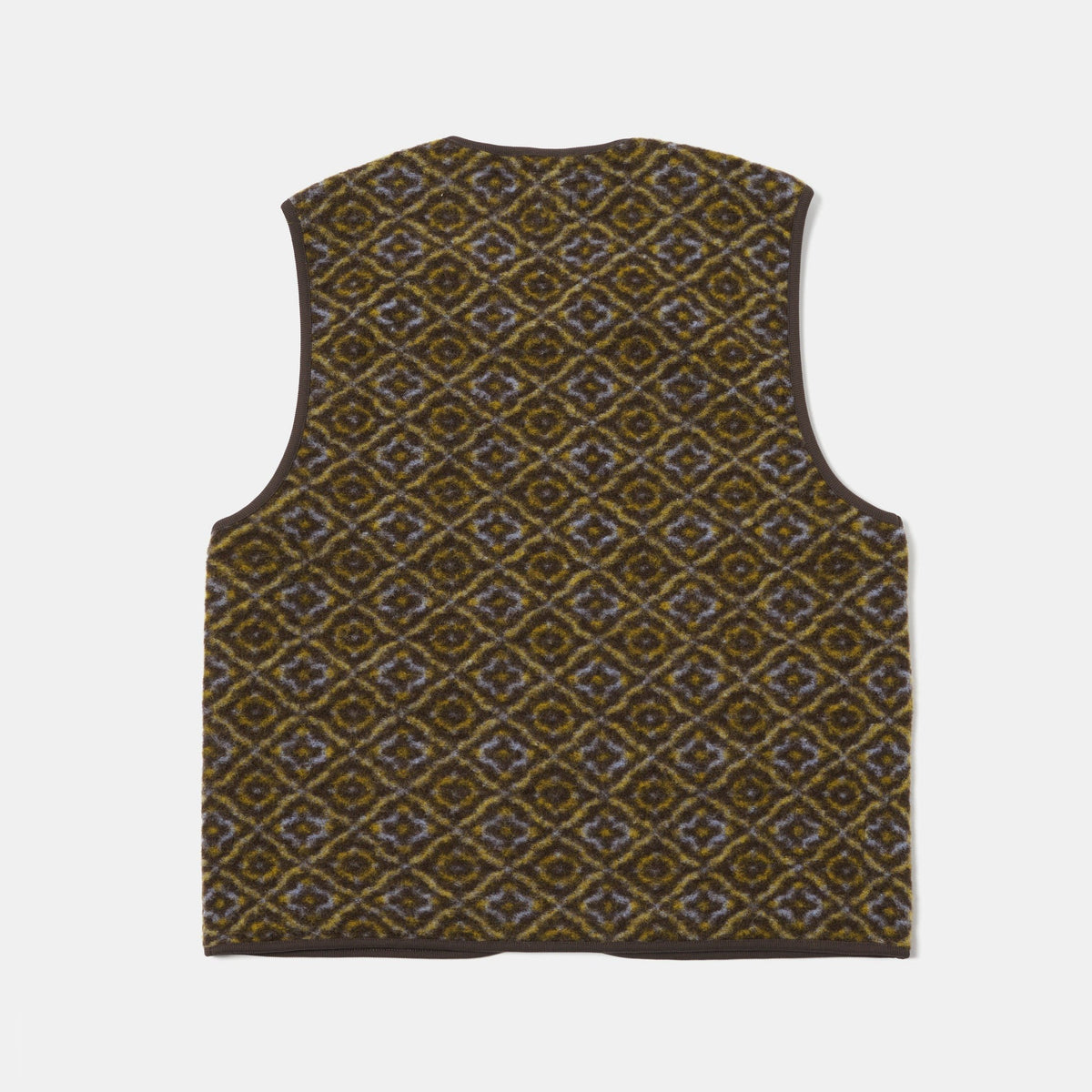 Universal Works Zip Gilet - Geometric Print Brown