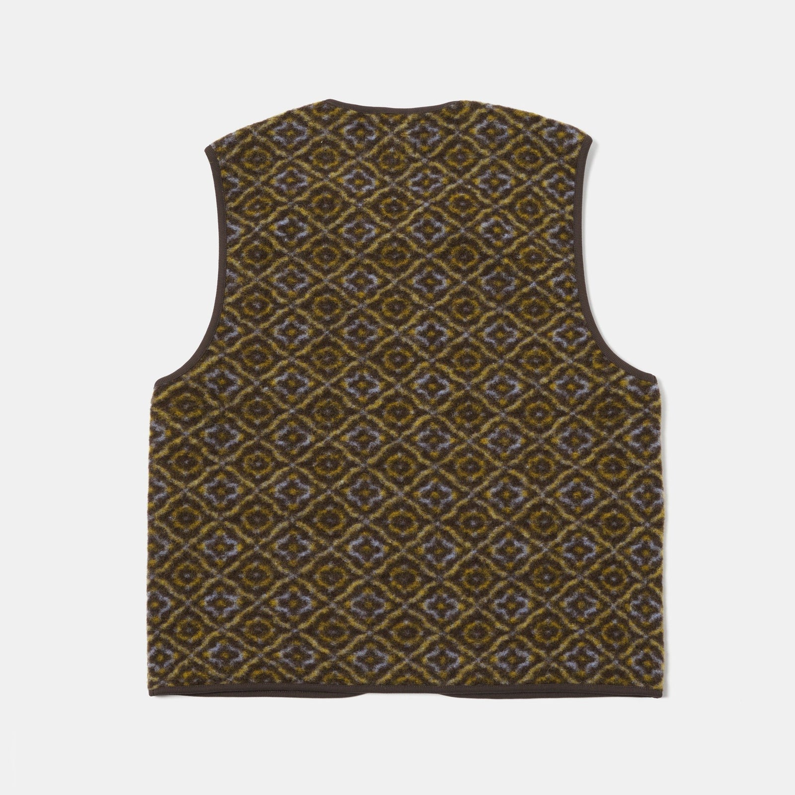 Universal Works Zip Gilet - Geometric Print Brown