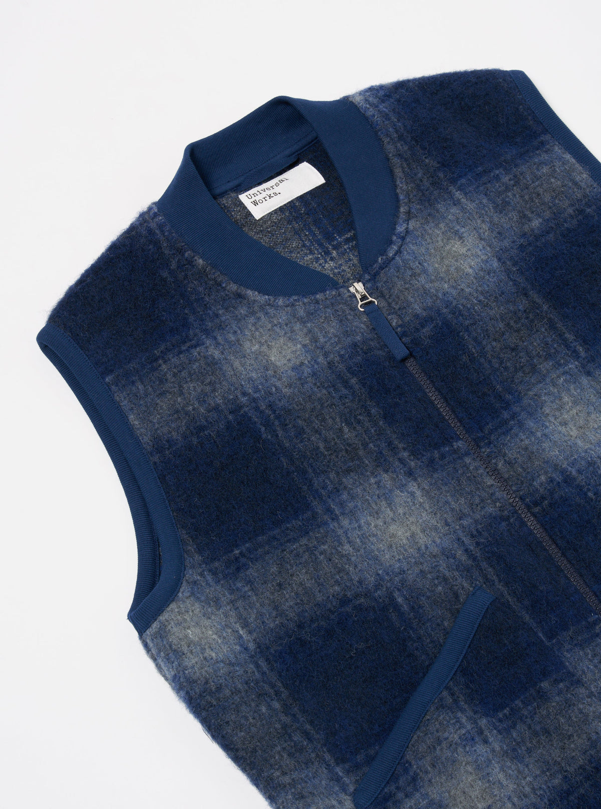 Universal Works Zip Waistcoat - Navy / Grey