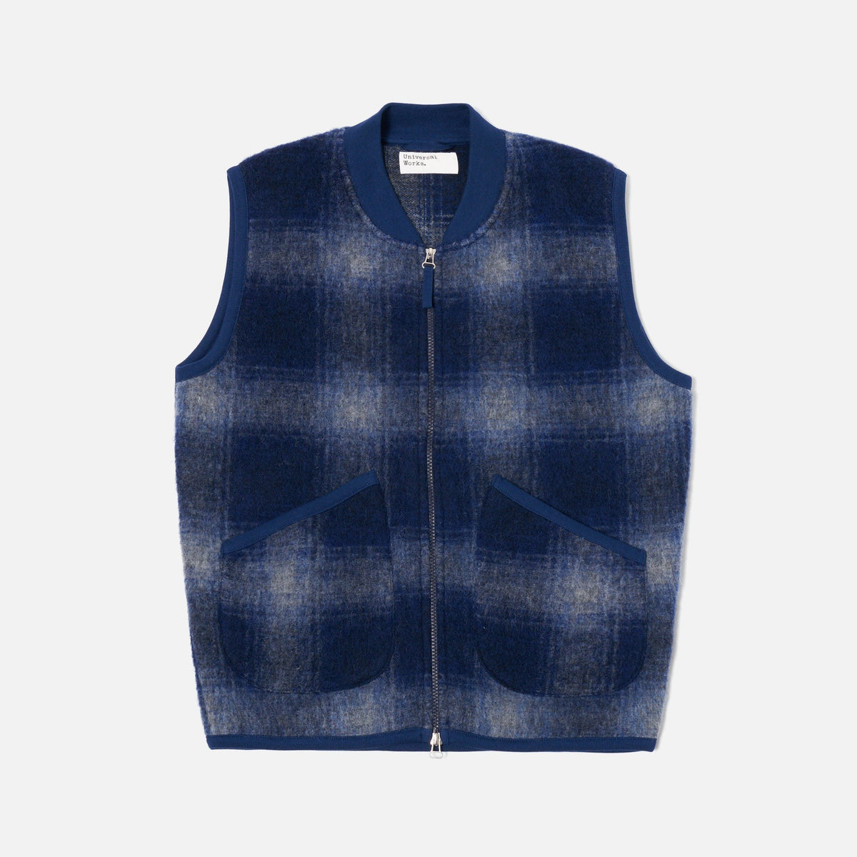 Universal Works Zip Waistcoat - Navy / Grey