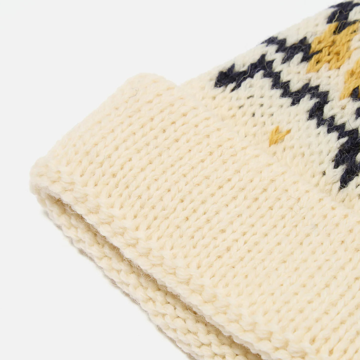 Universal Works Short Watch Cap - Ecru / Navy