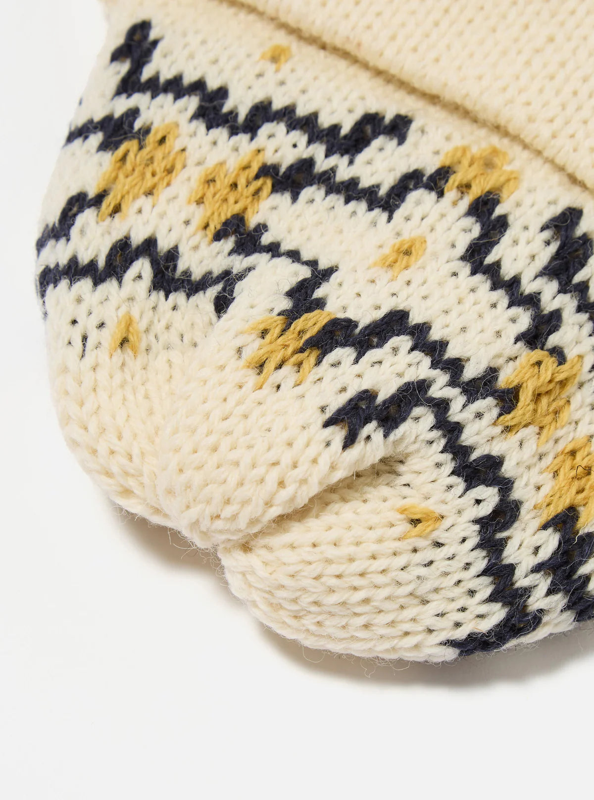 Universal Works Short Watch Cap - Ecru / Navy