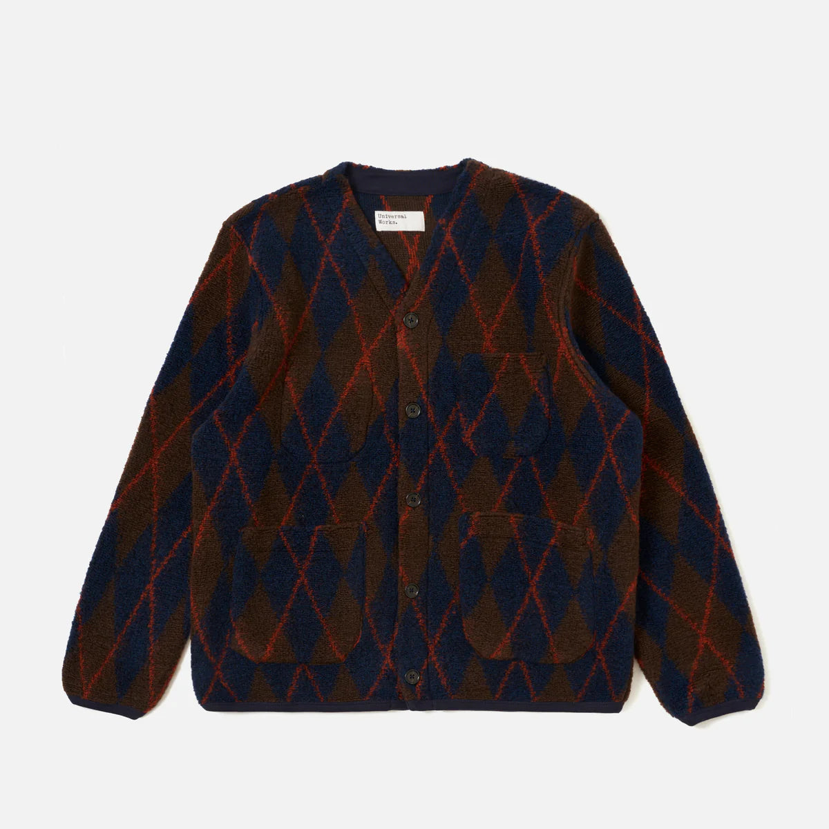 Universal Works Cardigan - Brown / Navy