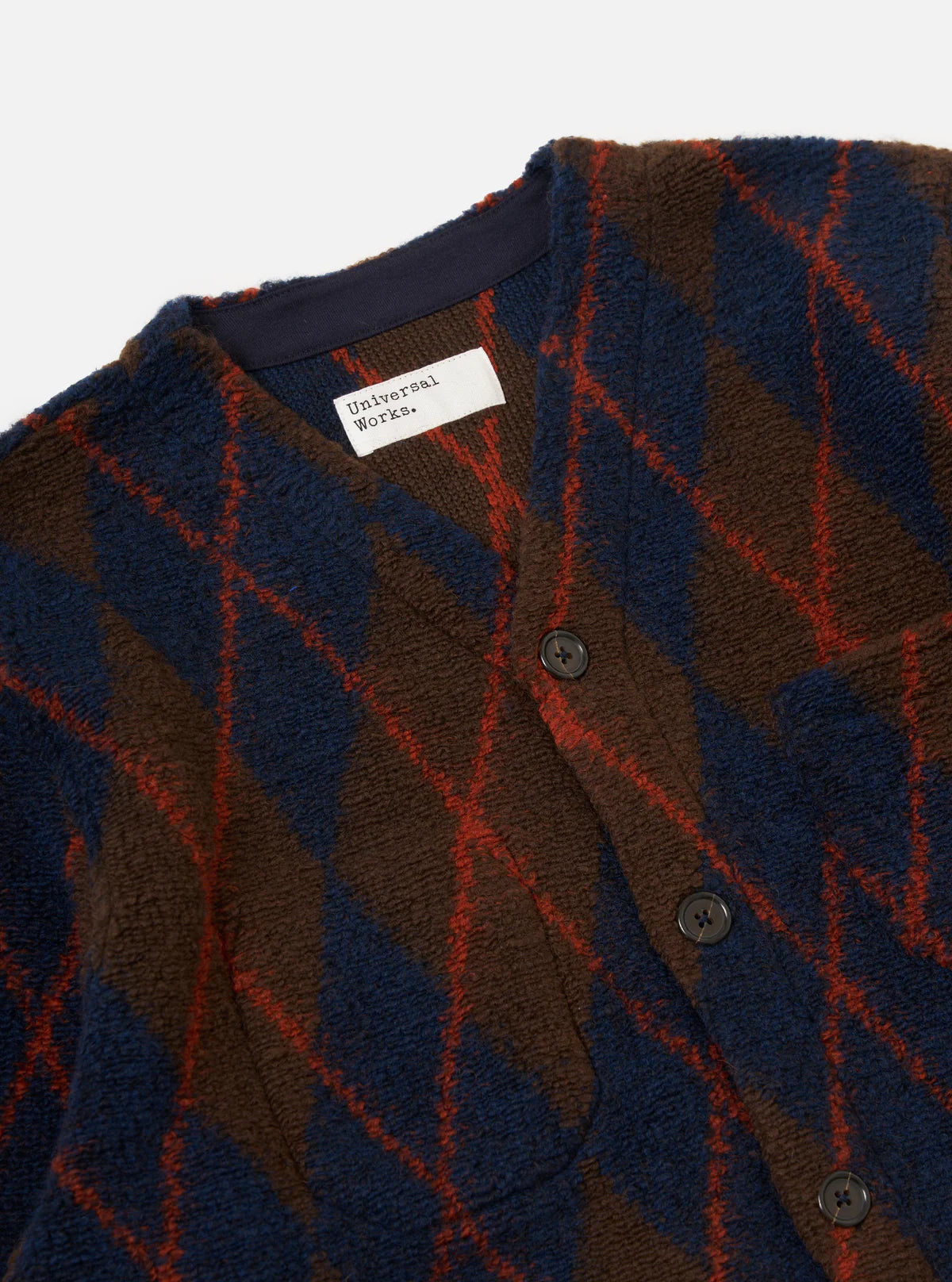 Universal Works Cardigan - Brown / Navy