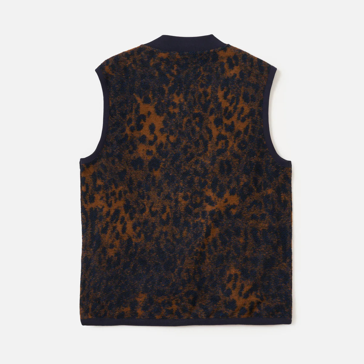 Universal Works Zip Waistcoat - Dark Navy / Brown
