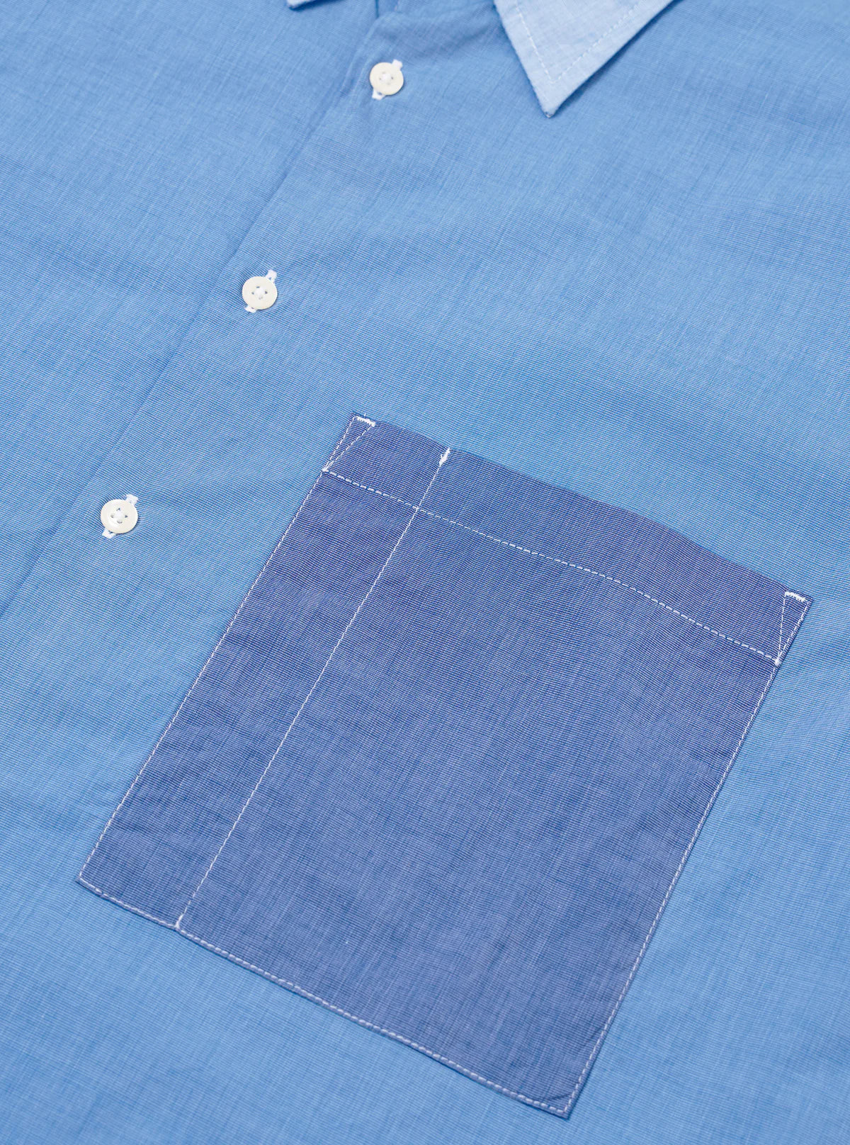 UW Mixed Square Pocket Shirt - Sky / Blue
