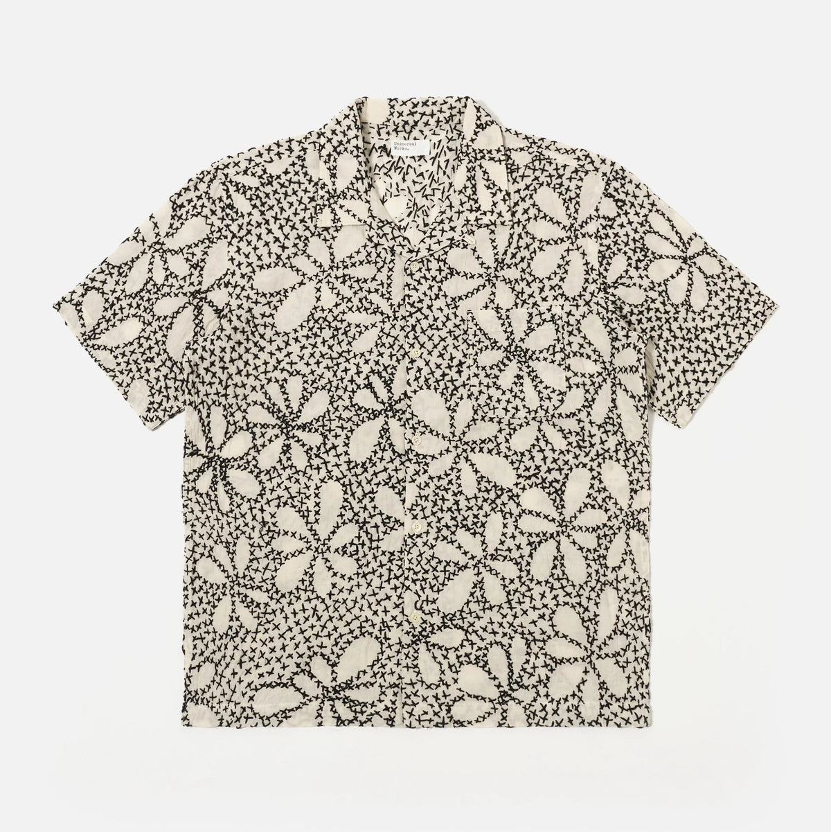 UW Road Shirt Kantha Flower - Ecru/Black