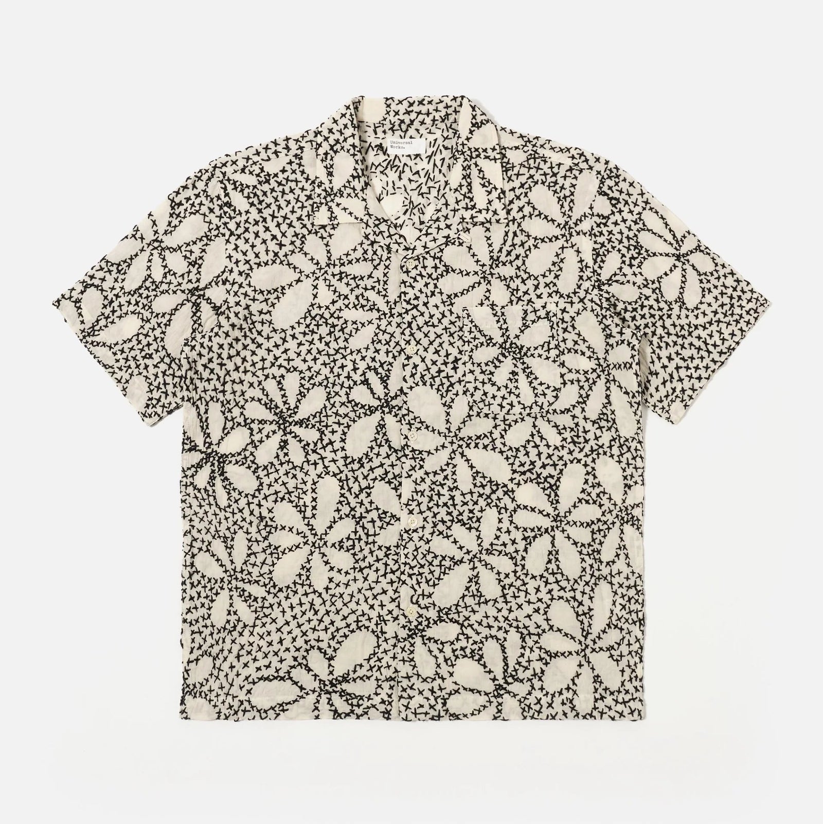 UW Road Shirt Kantha Flower - Ecru/Black