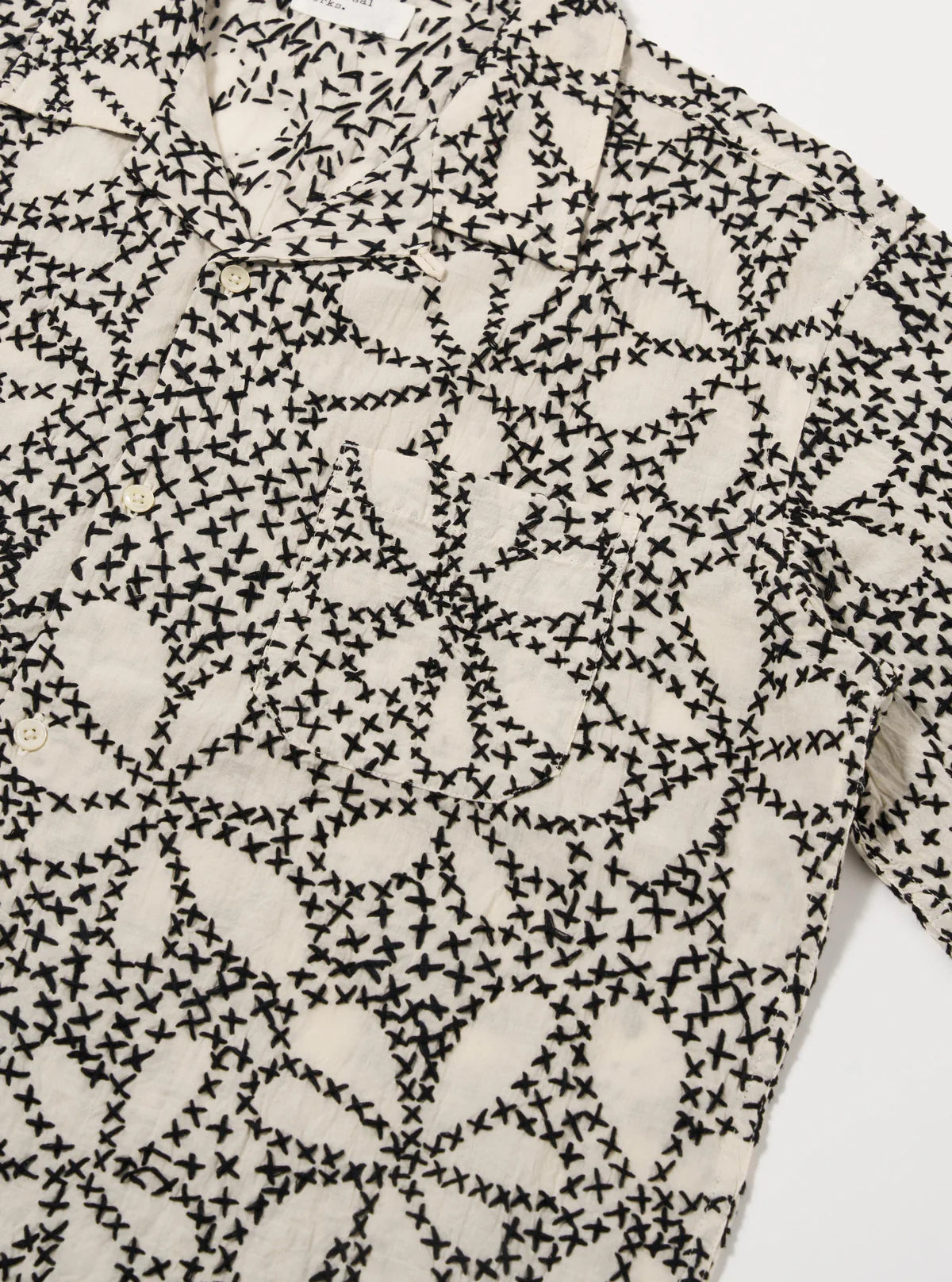 UW Road Shirt Kantha Flower - Ecru/Black