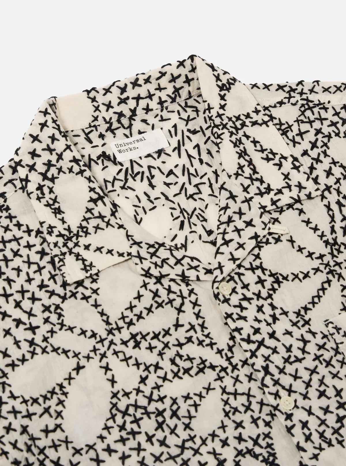 UW Road Shirt Kantha Flower - Ecru/Black