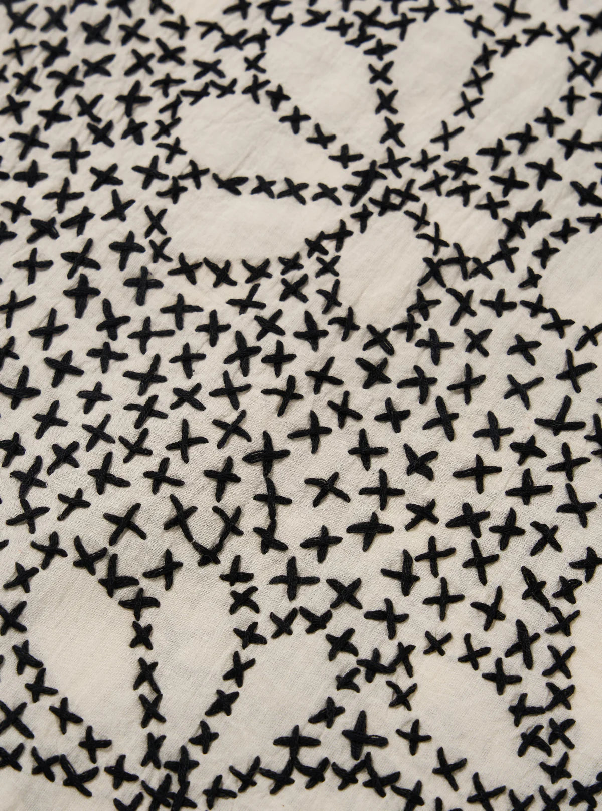 UW Road Shirt Kantha Flower - Ecru/Black