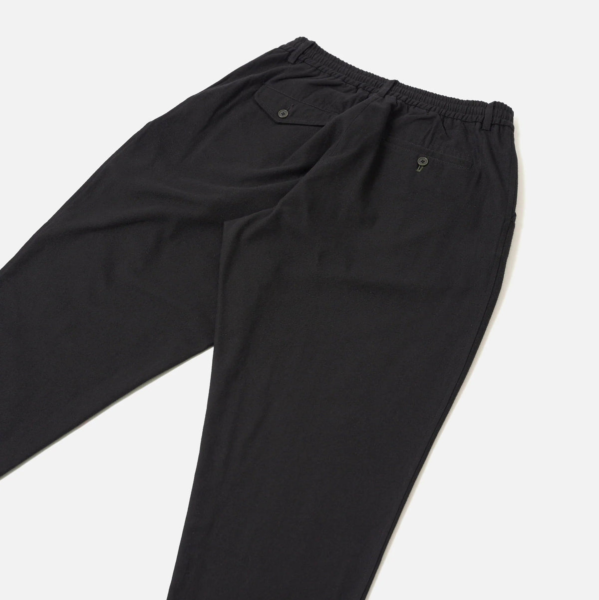 UW Pleated Track Pant - Black Brushed Moleskin