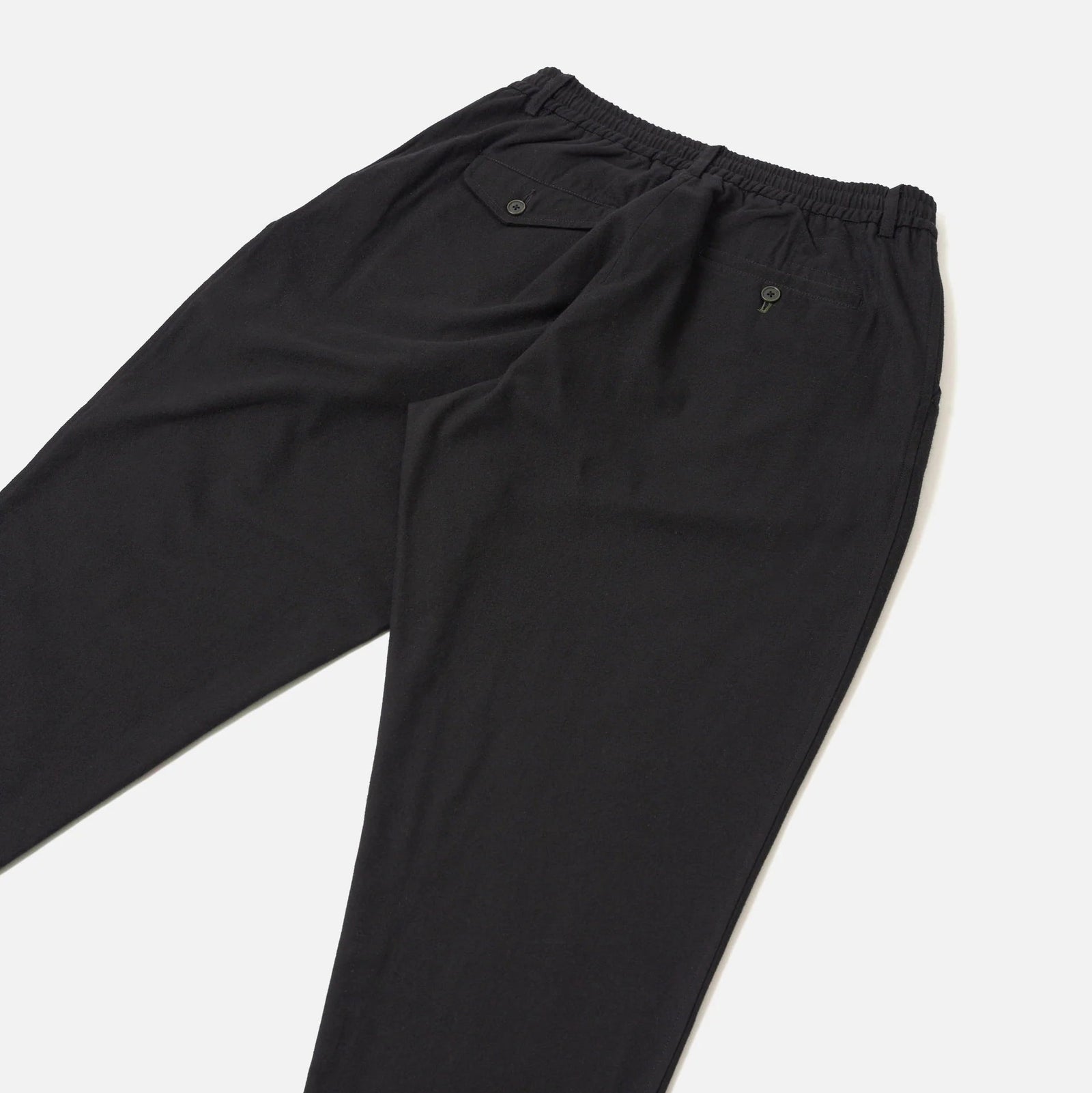 UW Pleated Track Pant - Black Brushed Moleskin