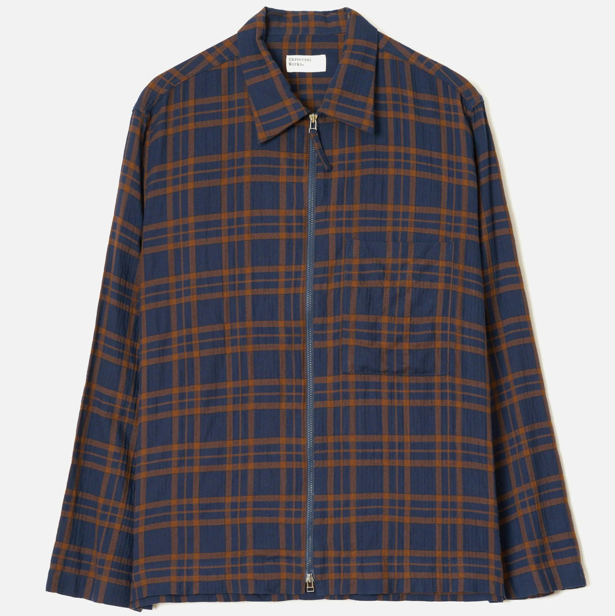 UW Zip Shirt - Navy / Brown