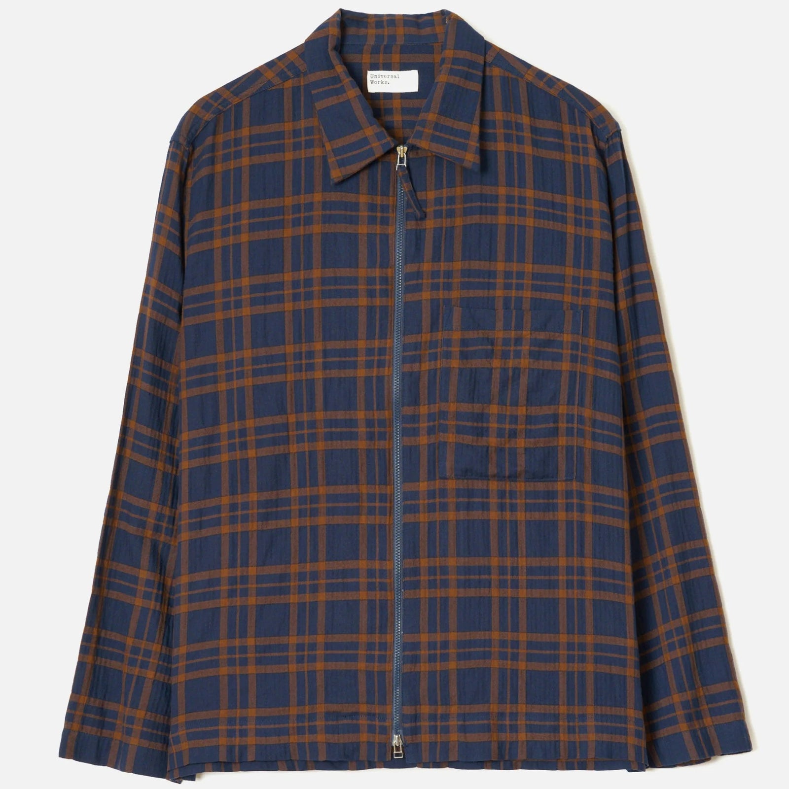 UW Zip Shirt - Navy / Brown