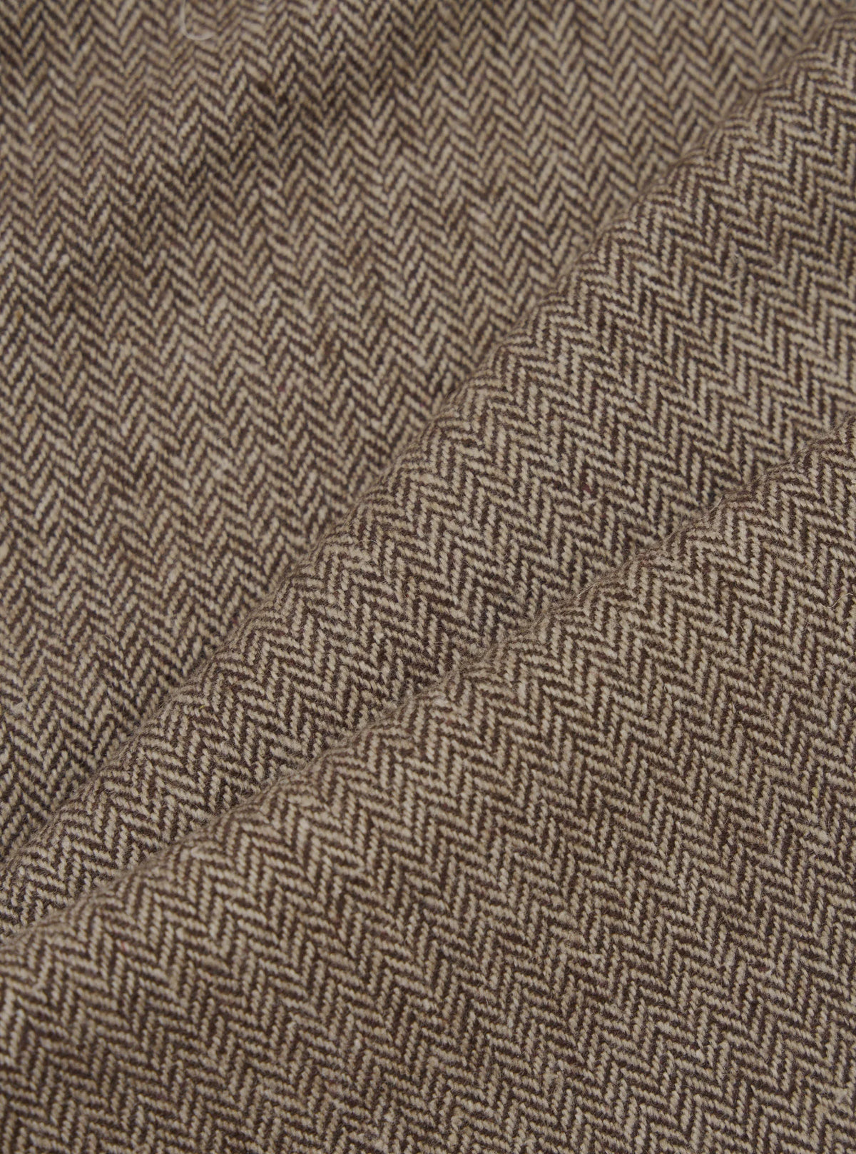 UW Pleated Track Pant - Brown Wool Herringbone