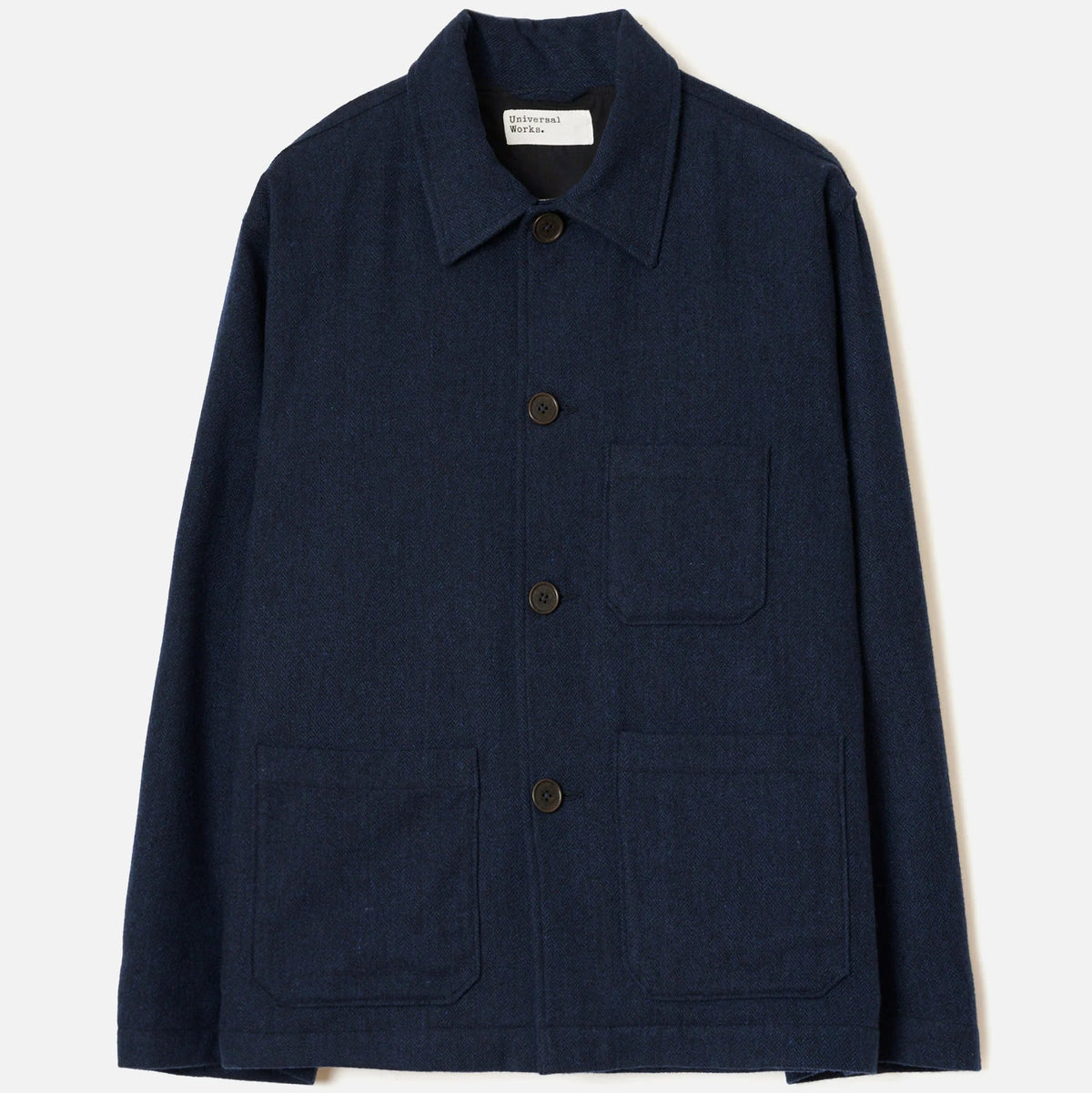 UW Ives Jacket - Navy Wool Herringbone