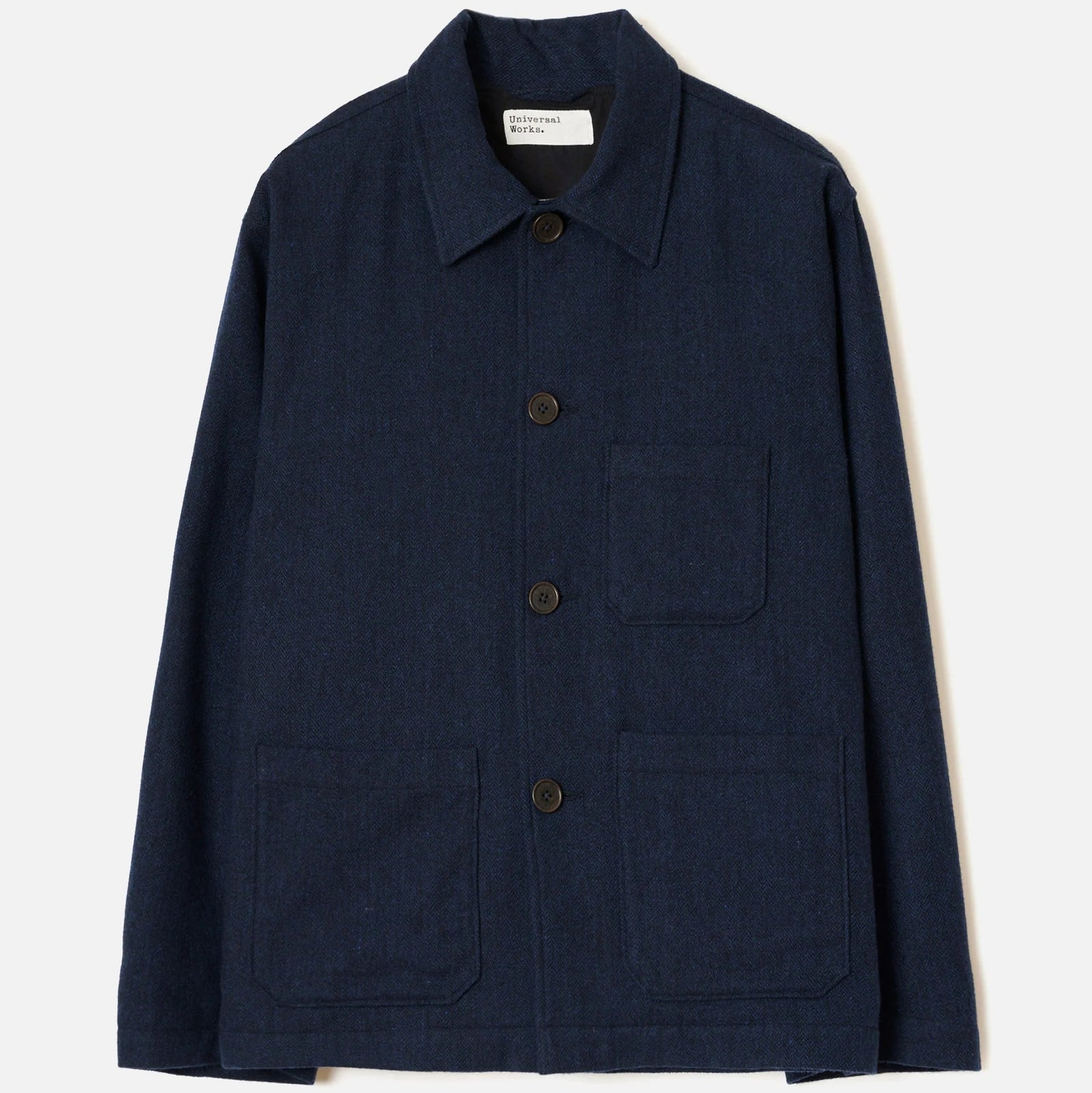UW Ives Jacket - Navy Wool Herringbone