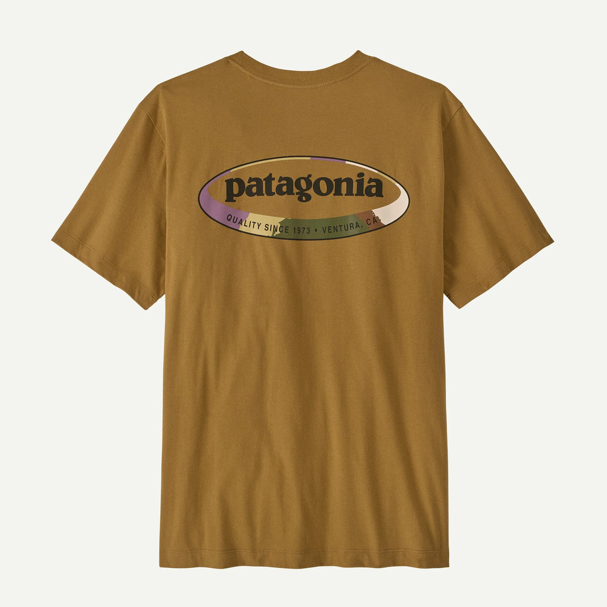 Patagonia 95 Oval Logo T-Shirt - Bobcat Brown / Sunshine