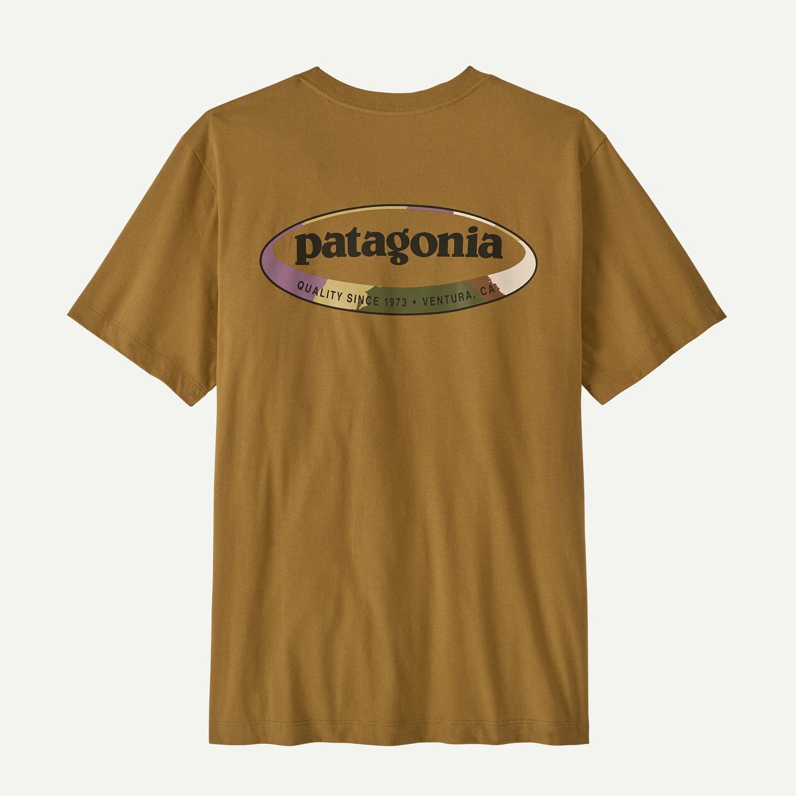 Patagonia 95 Oval Logo T-Shirt - Bobcat Brown / Sunshine