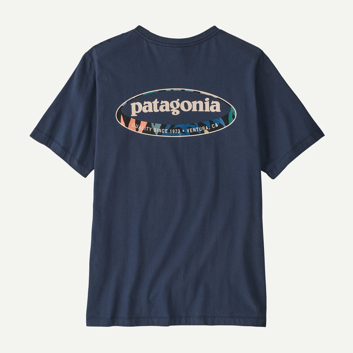 Patagonia 95 Oval Logo T-Shirt - New Navy / Kaleido