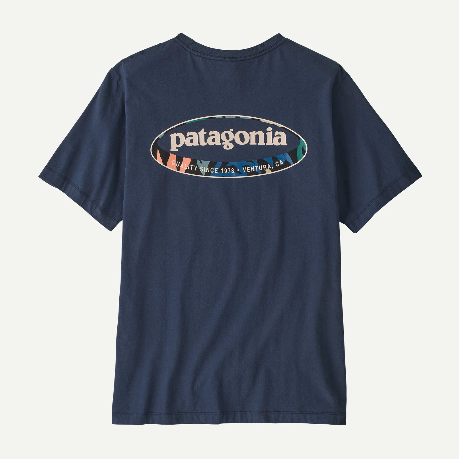 Patagonia 95 Oval Logo T-Shirt - New Navy / Kaleido