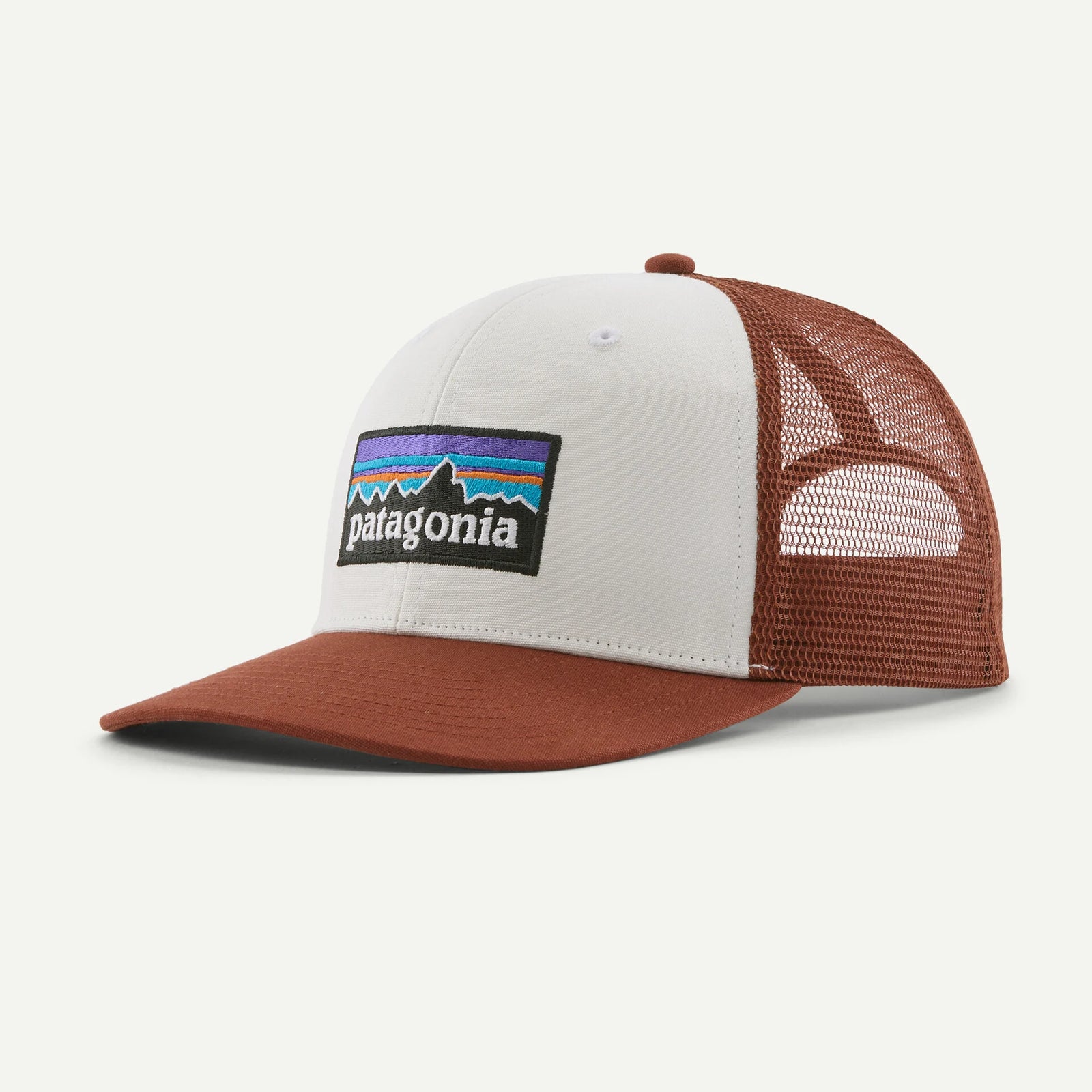 Patagonia P-6 Logo Trucker - White / Rusty Red