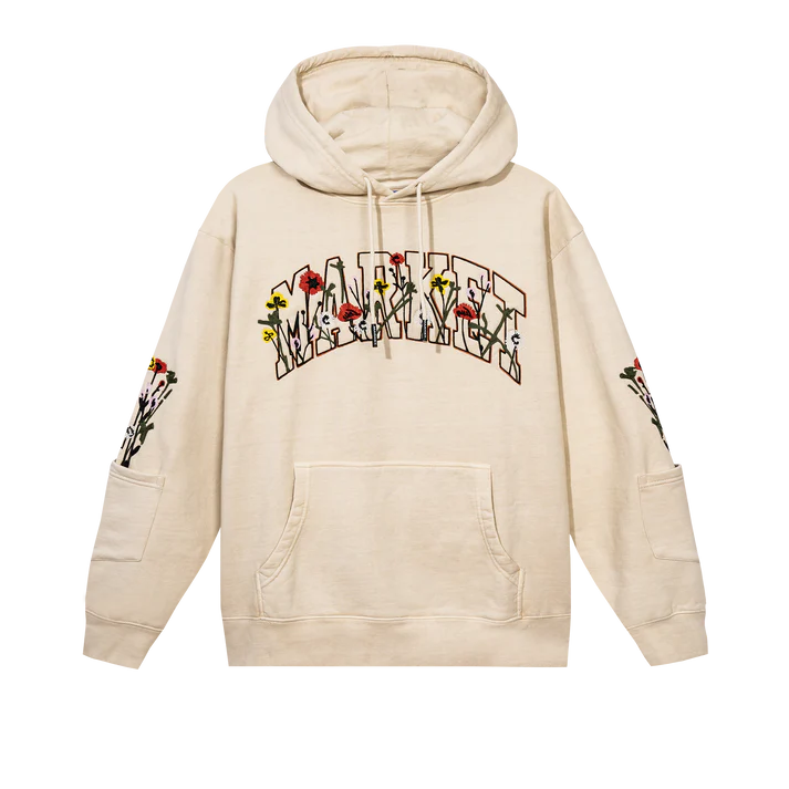 Market Bouquet Pullover Hoodie - Ecru