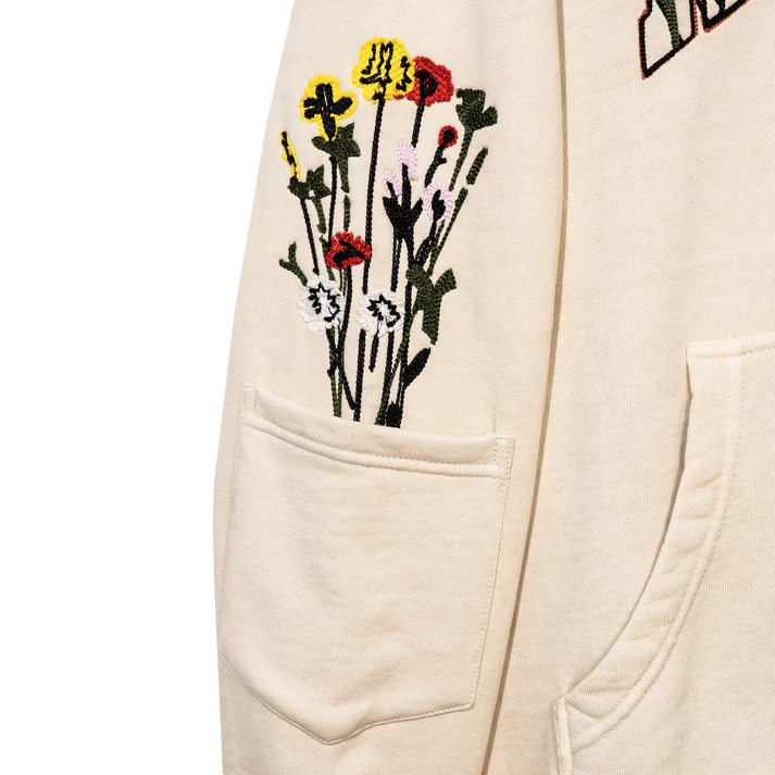 Market Bouquet Pullover Hoodie - Ecru